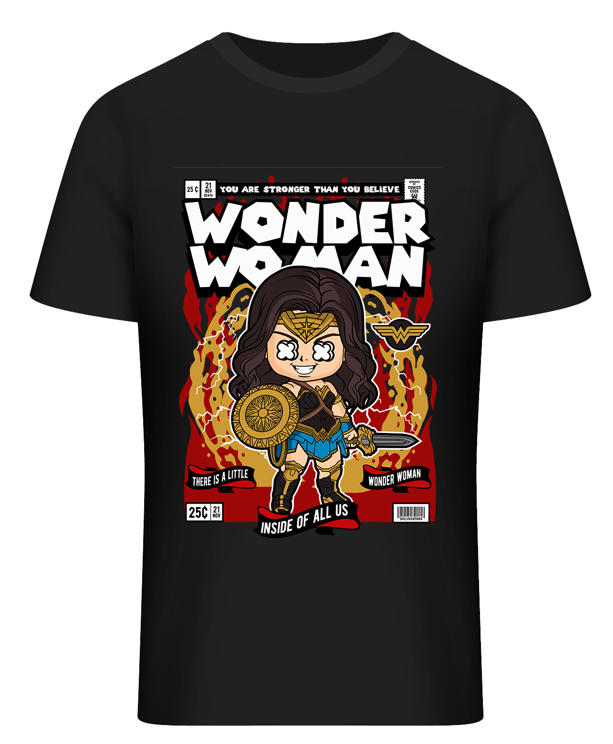 T-Shirt Wonder Woman Pop Culture Black