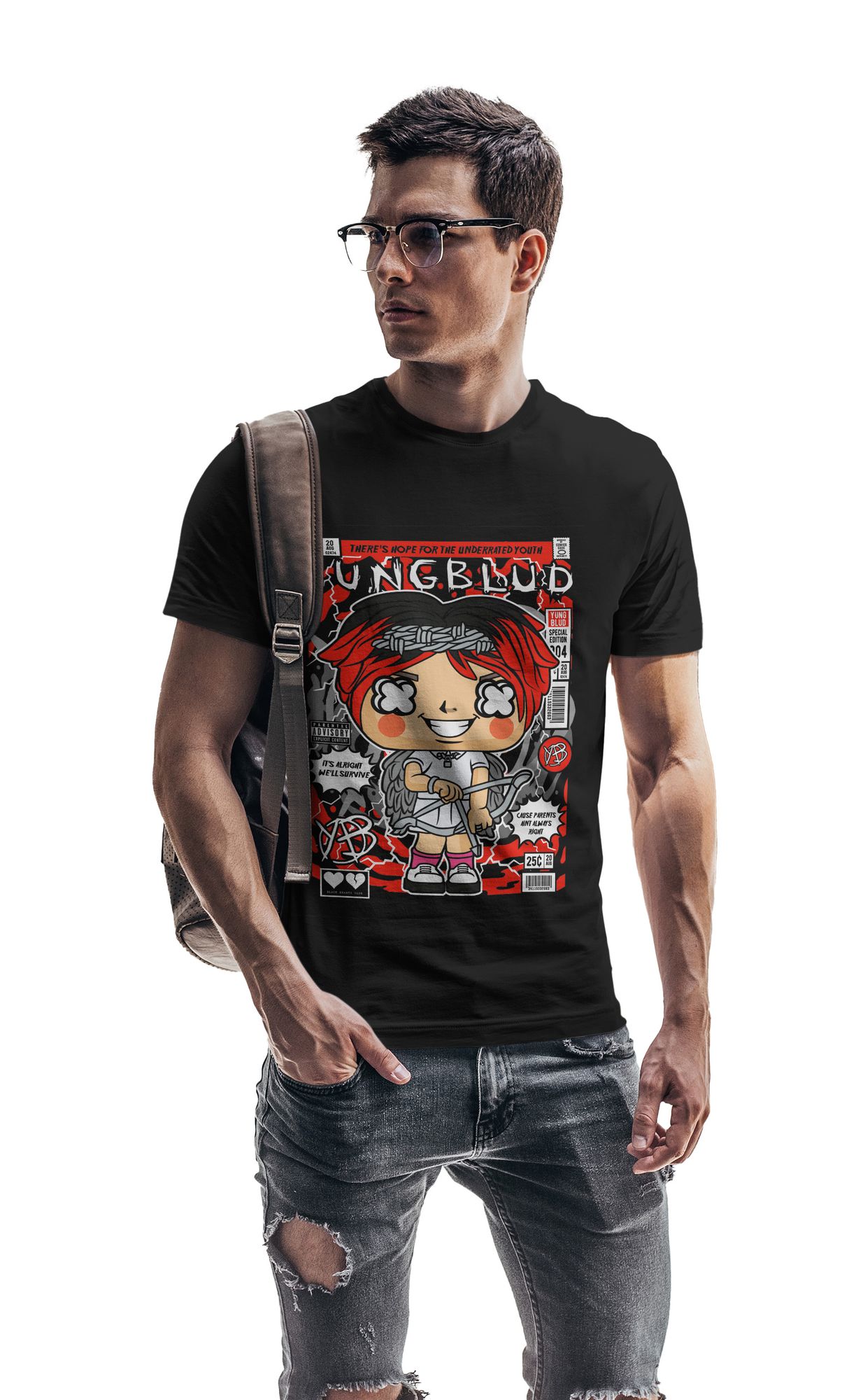 T-Shirt Yungblud Pop Culture Black ανδρικά Basic T-Shirts Simple Wear Μπλουζάκια κοντομάνικα