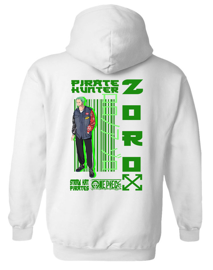 Hoodie Zoro One Piece Pop Culture White