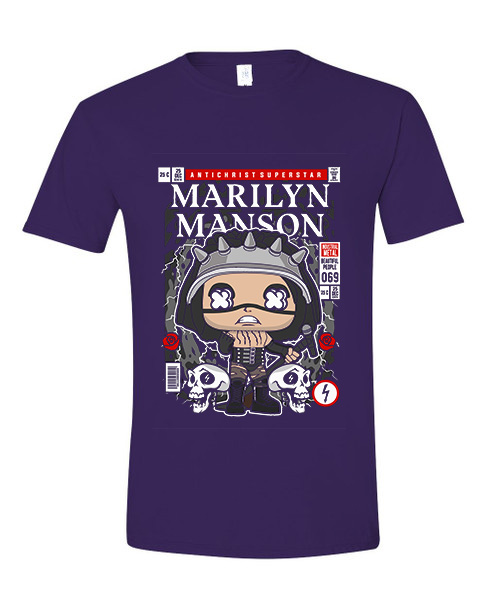 T-Shirt Marilyn Manson Pop Culture Purple