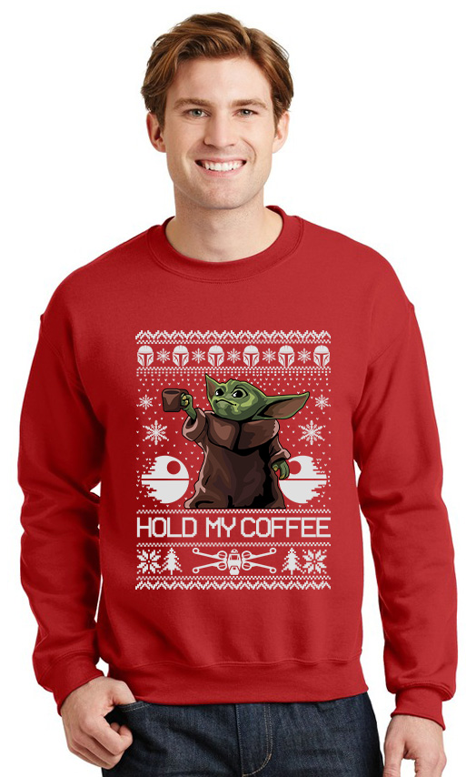 Χριστουγεννιάτικο Ugly Sweater Yoda2 Pop Culture Red ανδρικά Φούτερ Simple Wear