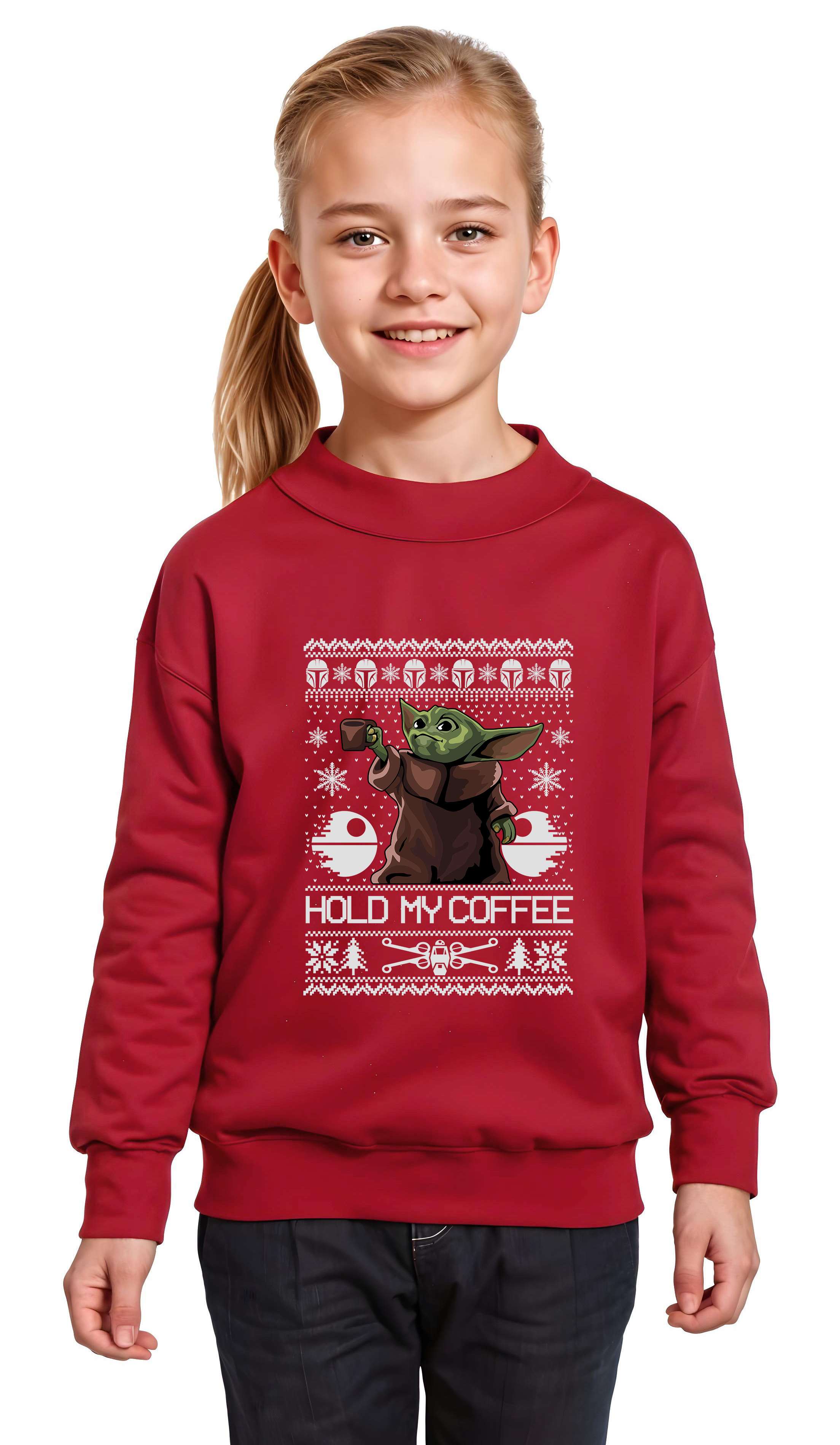 Παιδικό Χριστουγεννιάτικο Ugly Sweater Yoda2 Pop Culture Red παιδικά Φούτερ Simple Wear