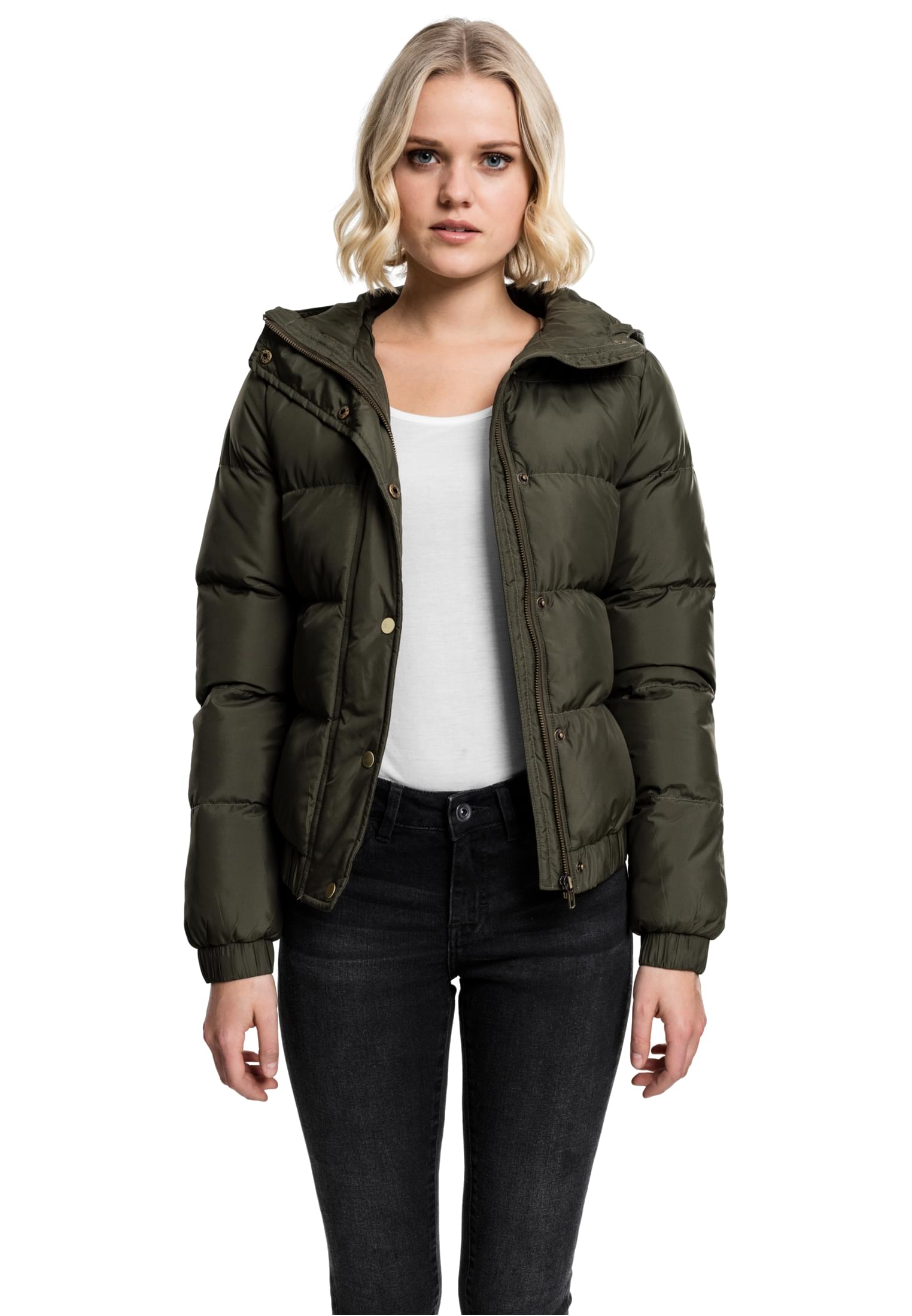 Γυναικείο Φουσκωτό Μπουφάν με Κουκούλα TB1756 Urban Classics Dark Olive Dark Olive