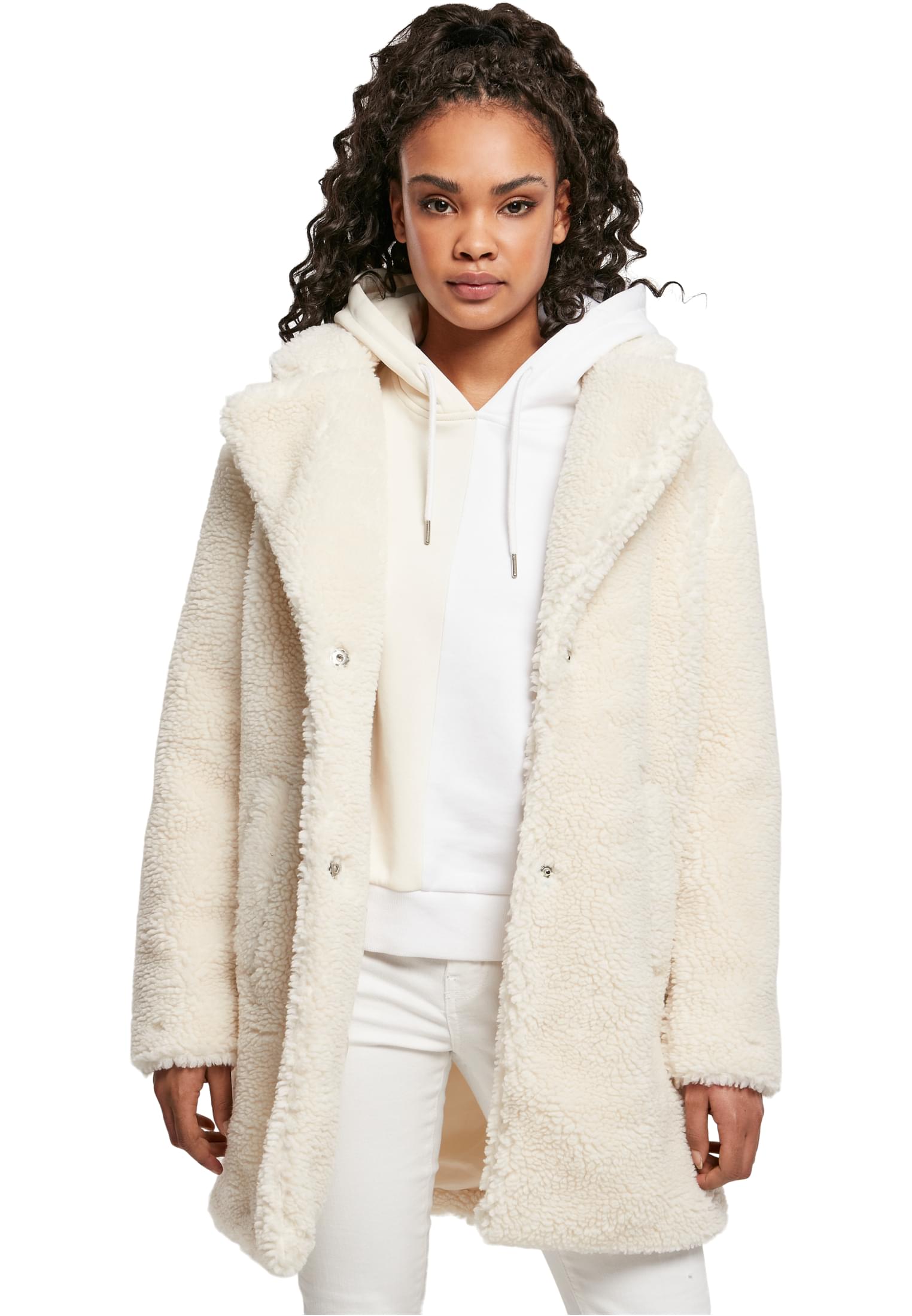 Γυναικείο Oversized Sherpa Παλτό TB3058 Urban Classics White Sand