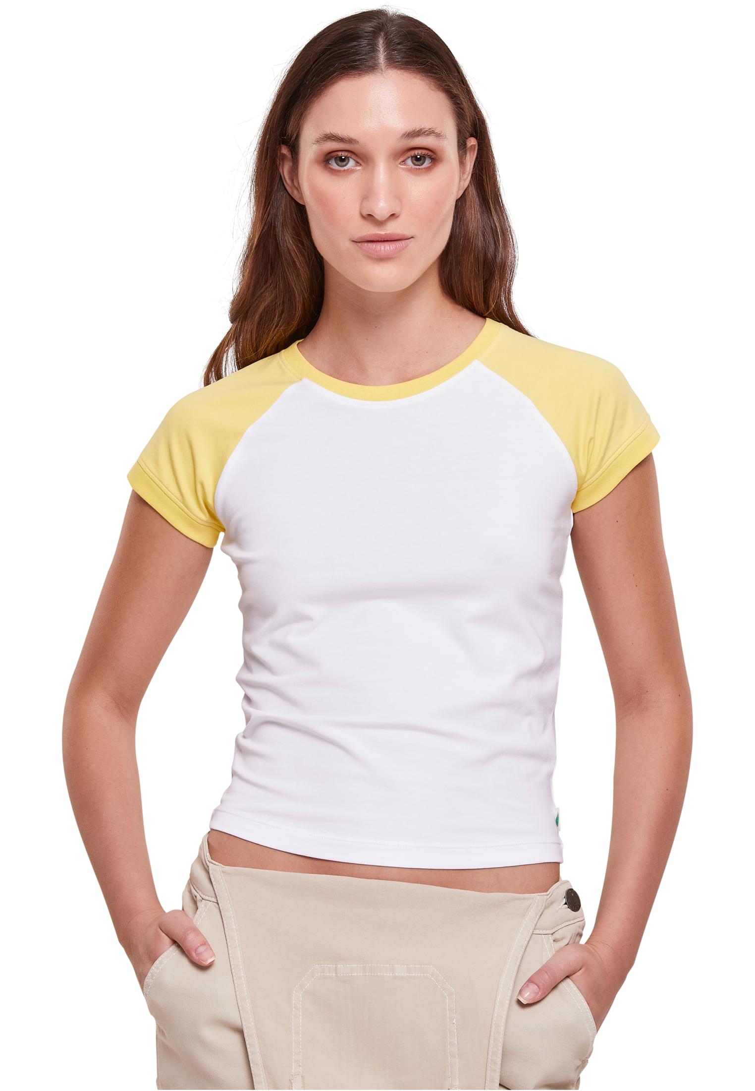 Γυναικείο T-Shirt Organic Stretch Retro Baseball TB5075 Urban Classics White/Vintagesun