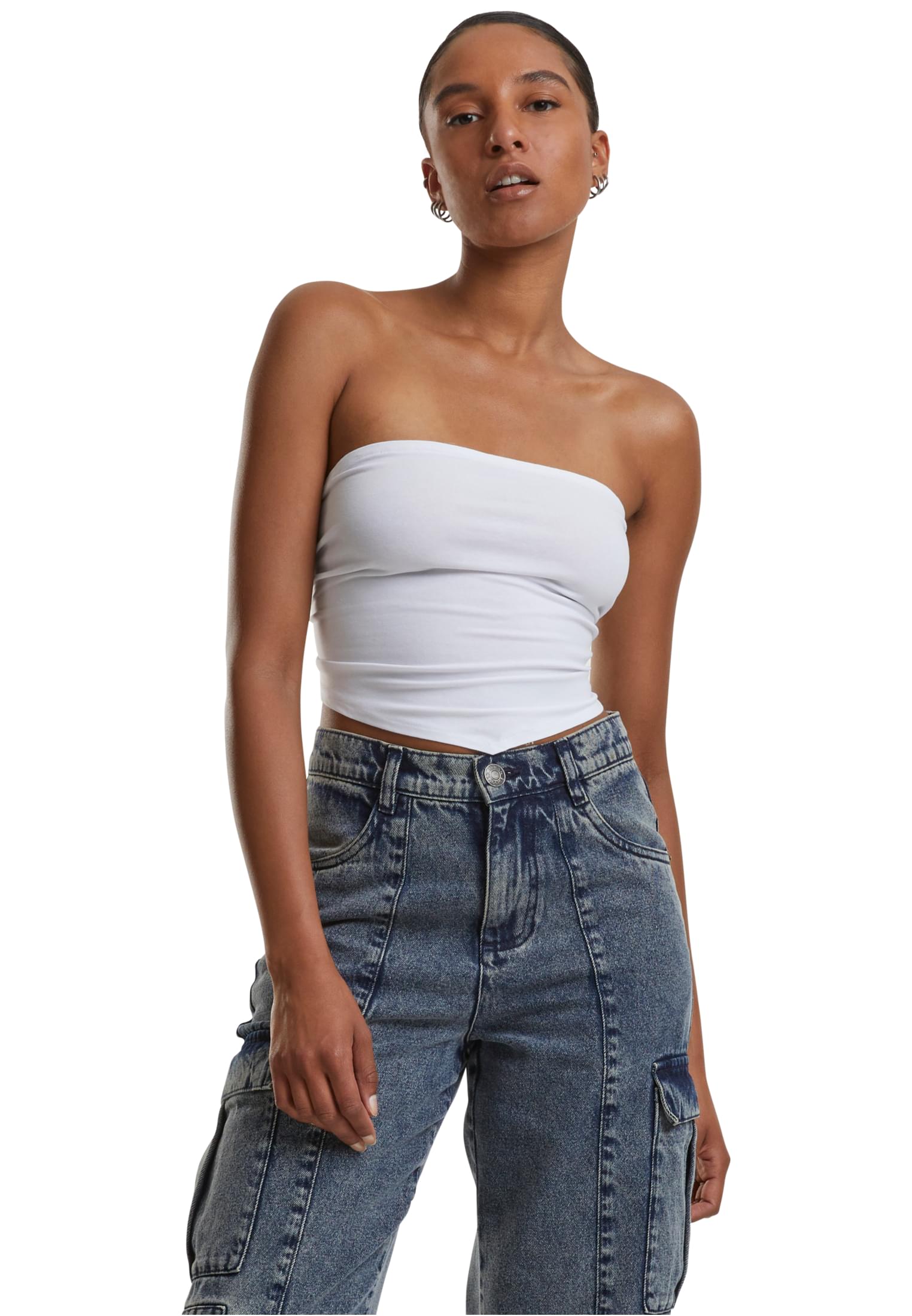 Ladies Knotted Bandeau Top Urban Classics TB6872-00220 white