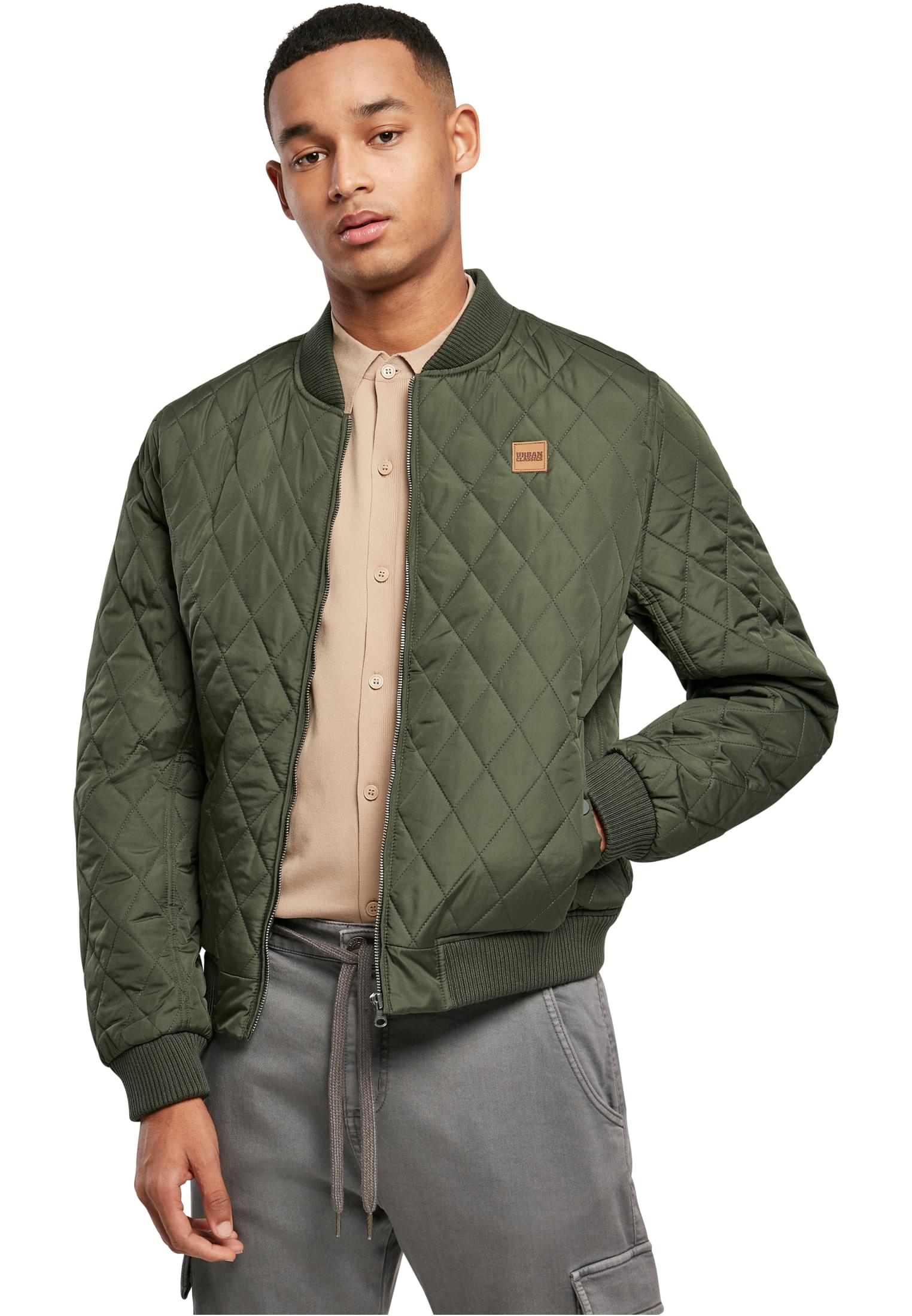 Ανδρικό Μπουφάν TB862 Urban Classics Diamond Quilt Nylon Olive