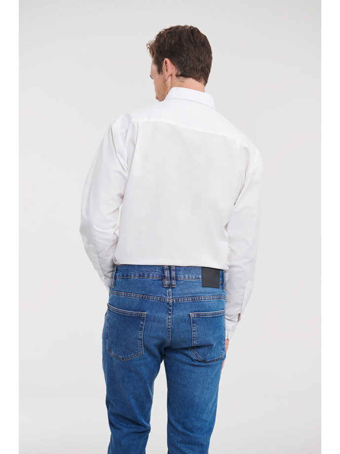 Πουκάμισο Μακρυμάνικο R-932M-0 Russell Oxford Classic Fit White ανδρικά Πουκάμισα Simple Wear