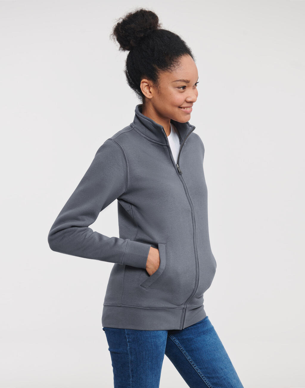 Γυναικείο Φούτερ με Φερμουάρ 0R267F0 Russell Authentic Zip Convoy Grey