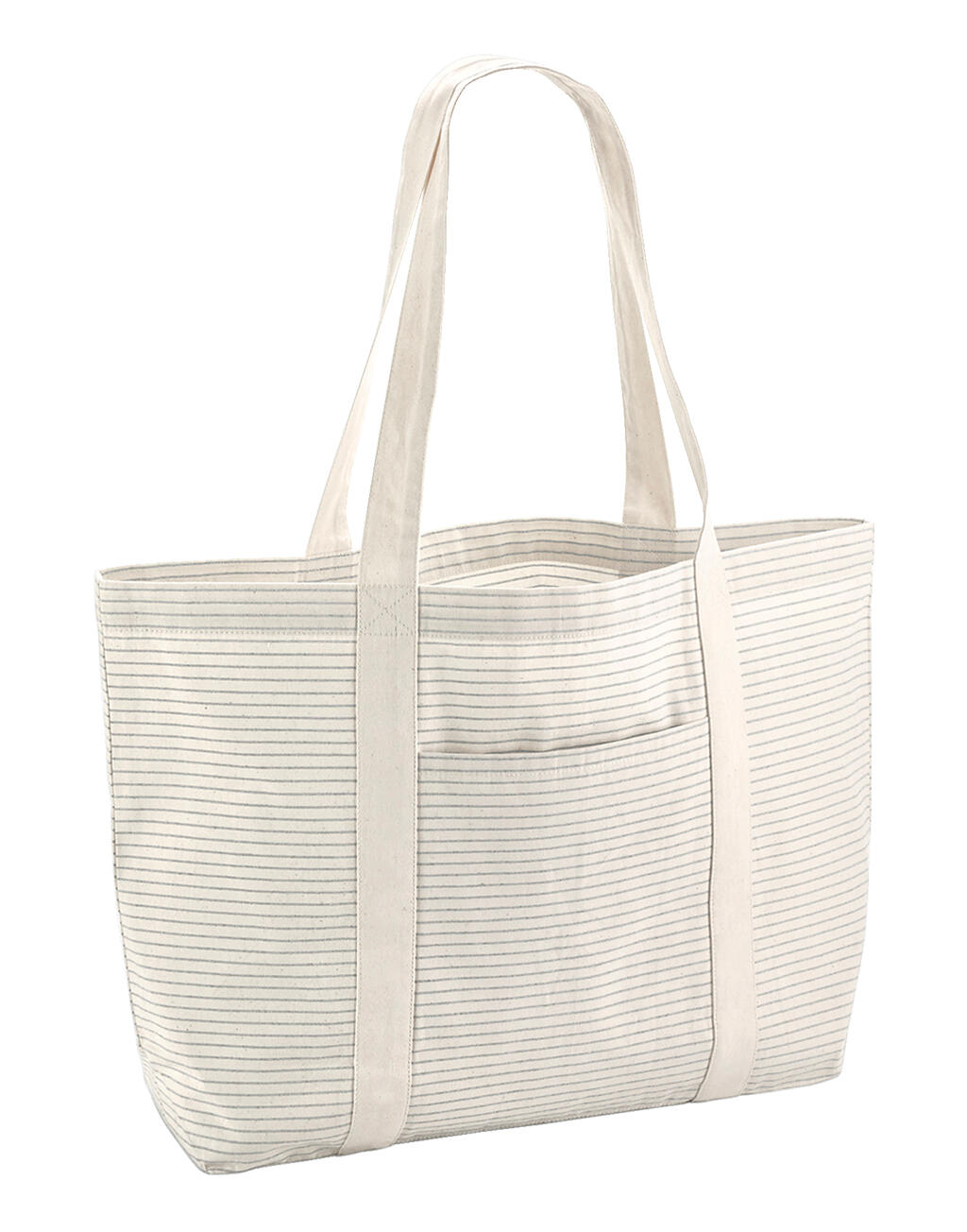 Τσάντα Shopper W255 Westford Mill Organic Indigo/Natural Striped Grey Stripe