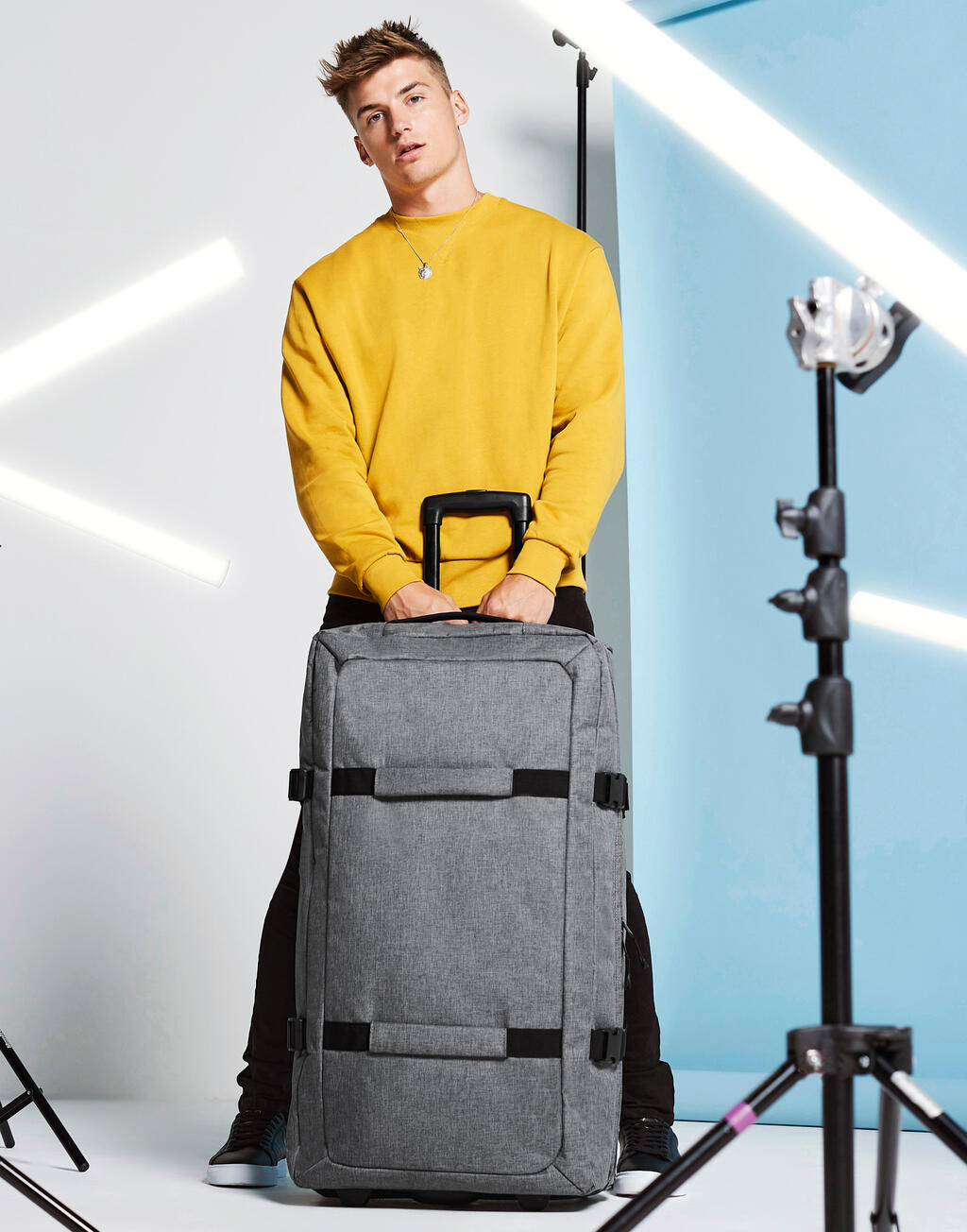 Σακ Βουαγιάζ με Ρόδες Bg483 Bag Base Grey Marl Είδη Ταξιδιου Simple Wear