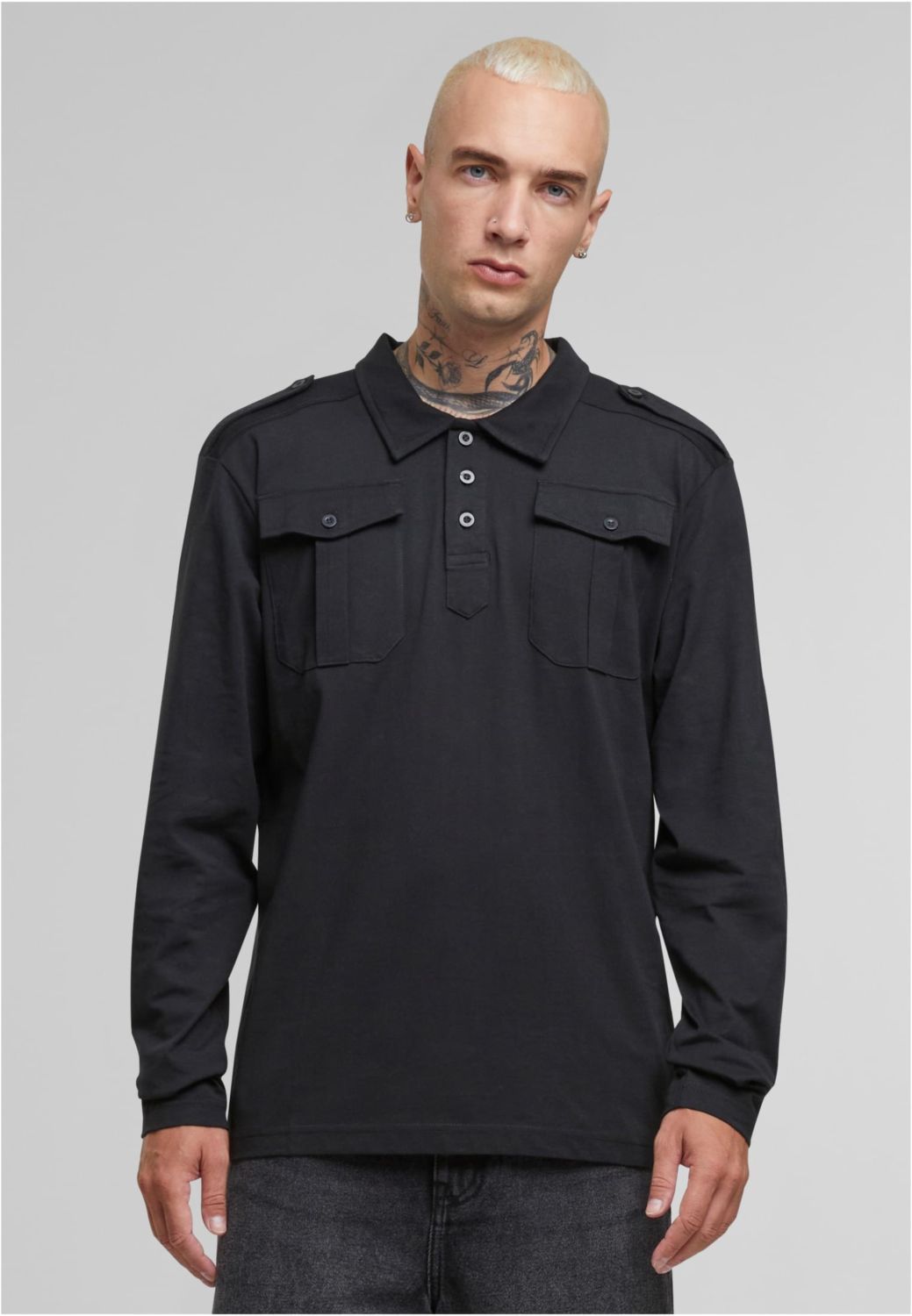 Μπλούζα Polo Μακρυμάνικη Willis BD4203-00007 Brandit Black