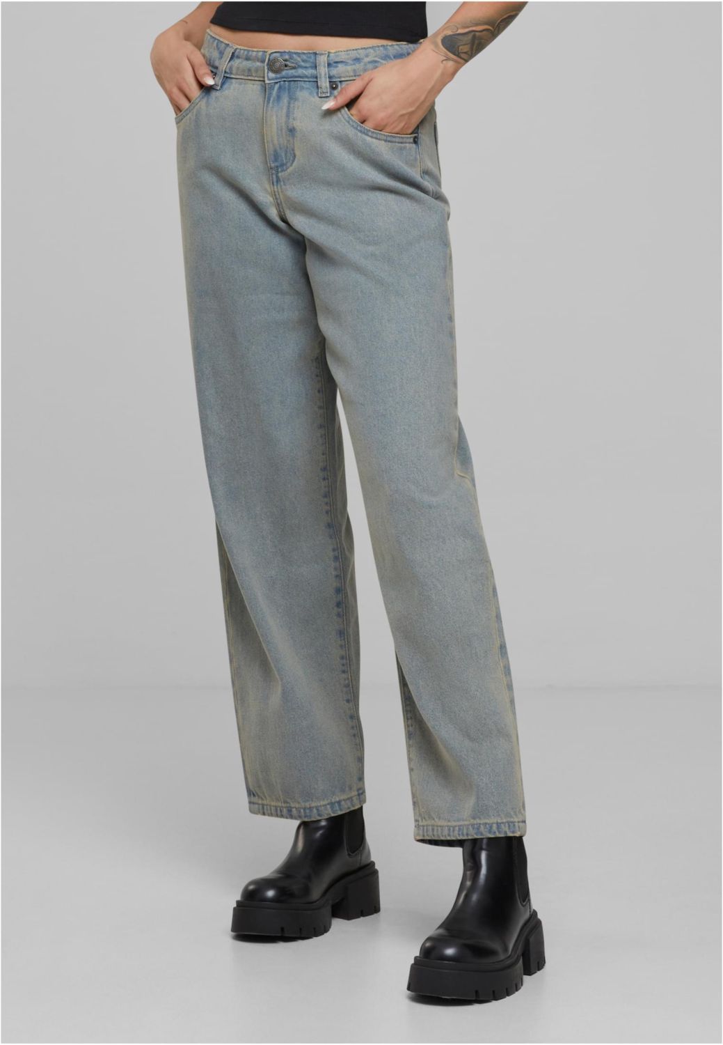 Γυναικείο Mid Waist 90's Jeans TB7127 Urban Classics new light blue dirty washed