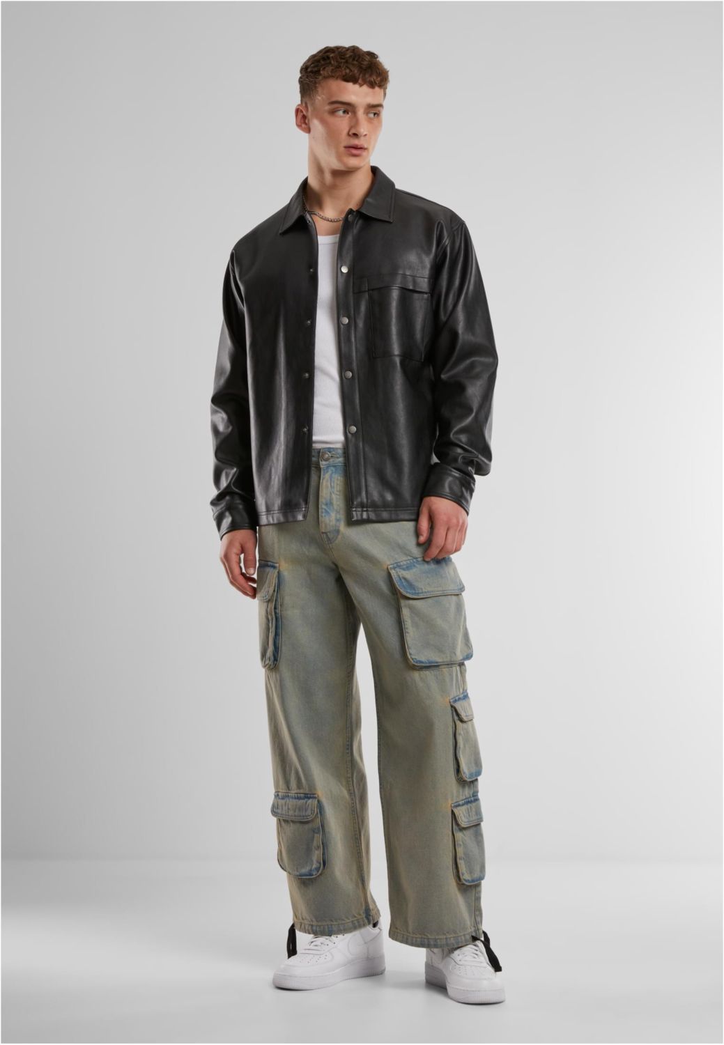 Παντελόνι Denim Cargo Tb7322 Urban Classics New Light Blue Dirty Washed ανδρικά Παντελόνια Simple Wear