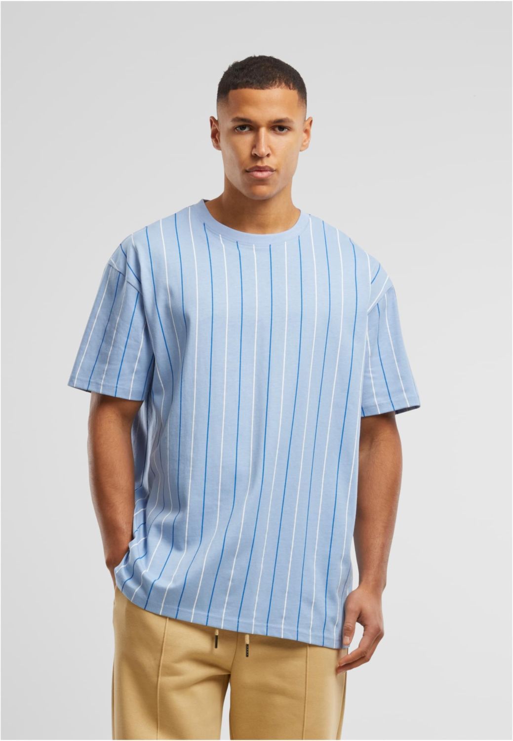 Printed Pinstripe Tee Urban Classics TB7311-19926 powderblue/white/royal