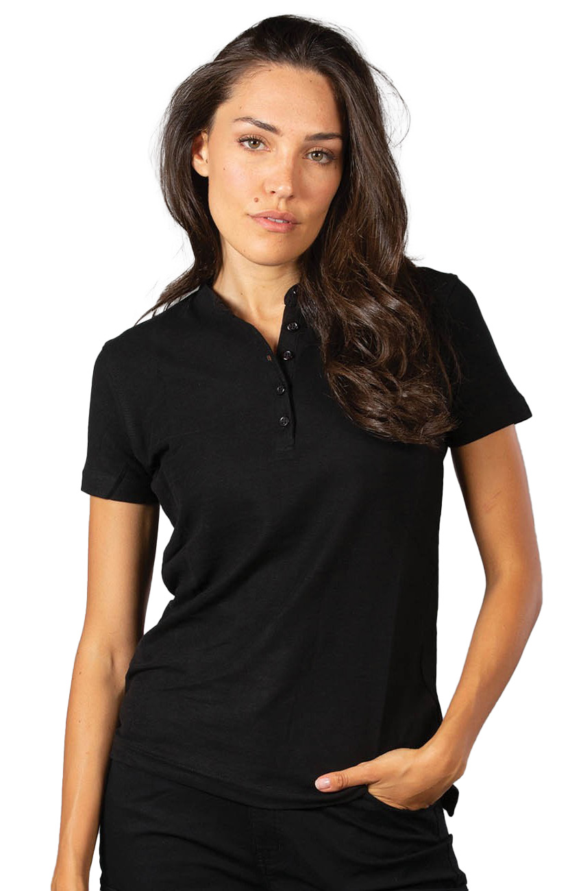 Γυναικεία Μπλούζα Πόλο Kuwait Lady JRC Πικέ με Γιακά Μάο Black
