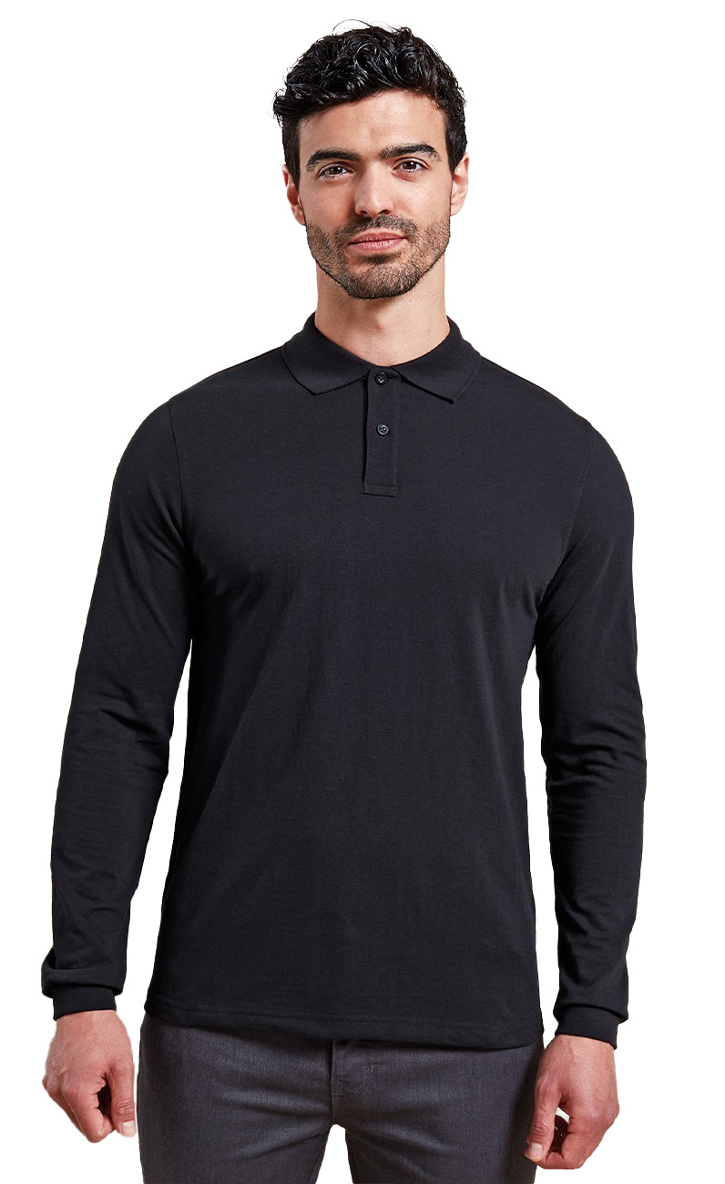 Μπλούζα Polo Μακρυμάνικη PR997 Premier Unisex Essential Black