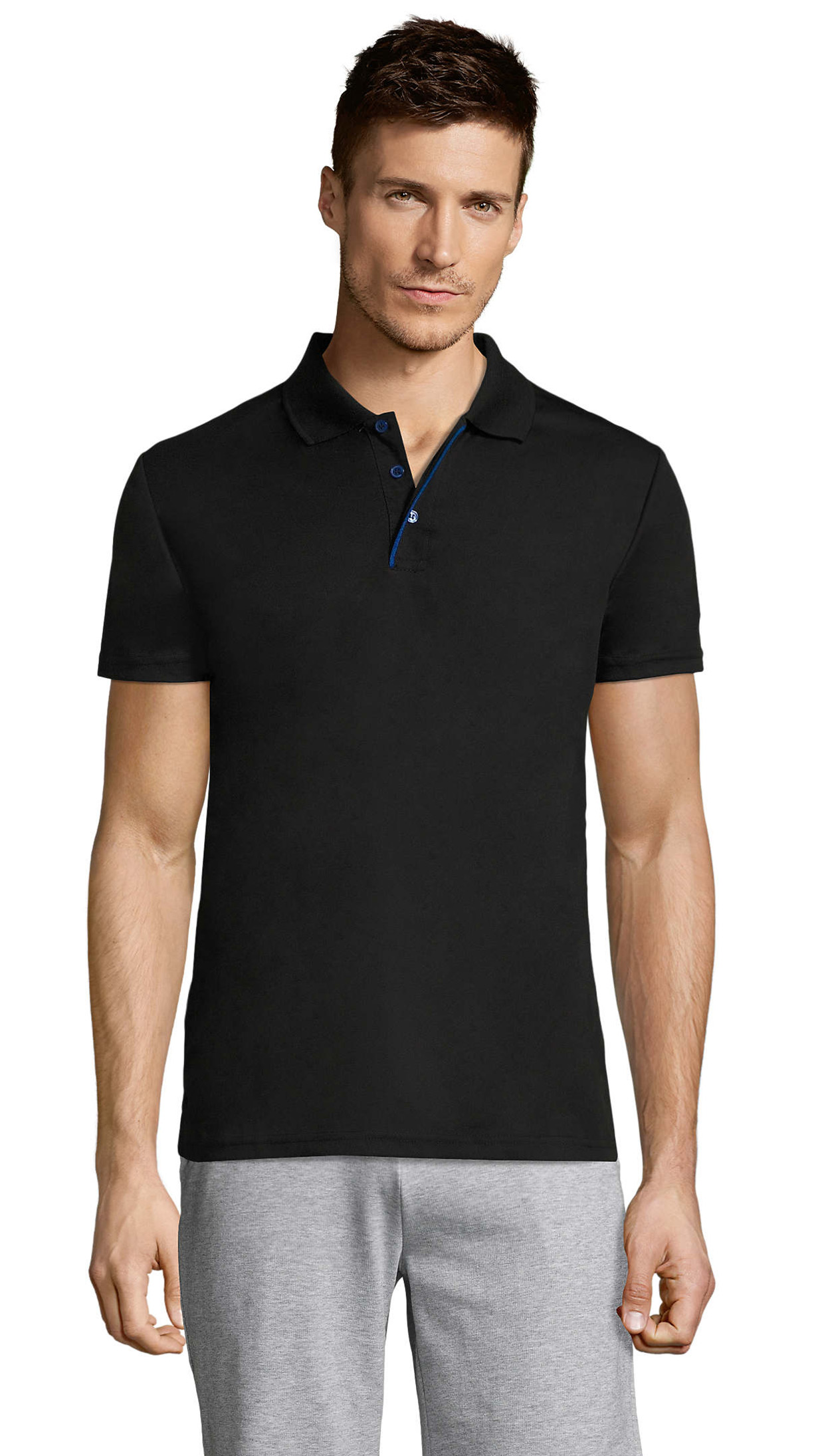 Ανδρικό Αθλητικό Πόλο 01180 Sol's Performer Men Black