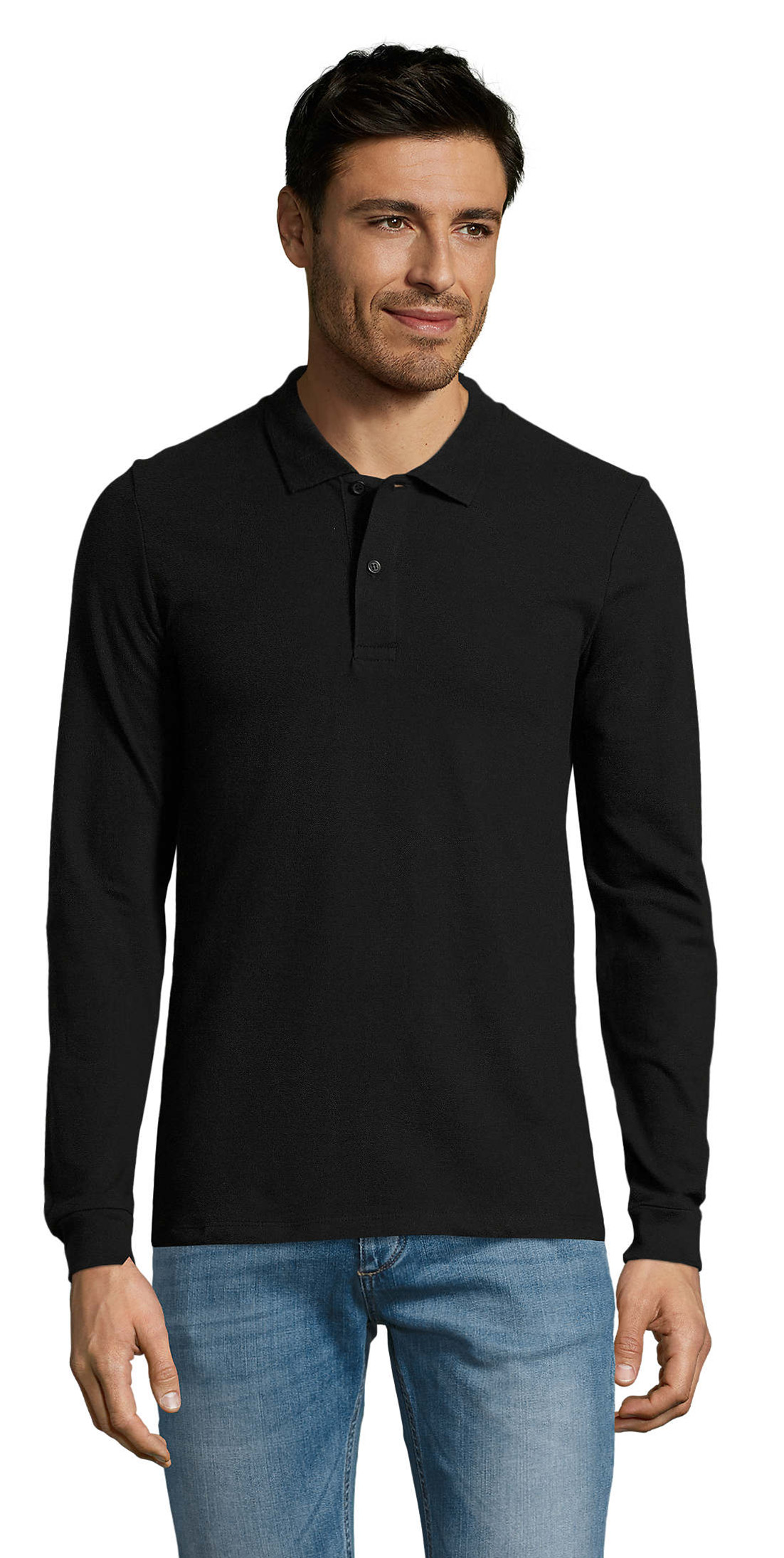 Ανδρική Μπλούζα Polo Πικέ Μακρυμάνικη 02087 Sol's Perfect LSL Men Black