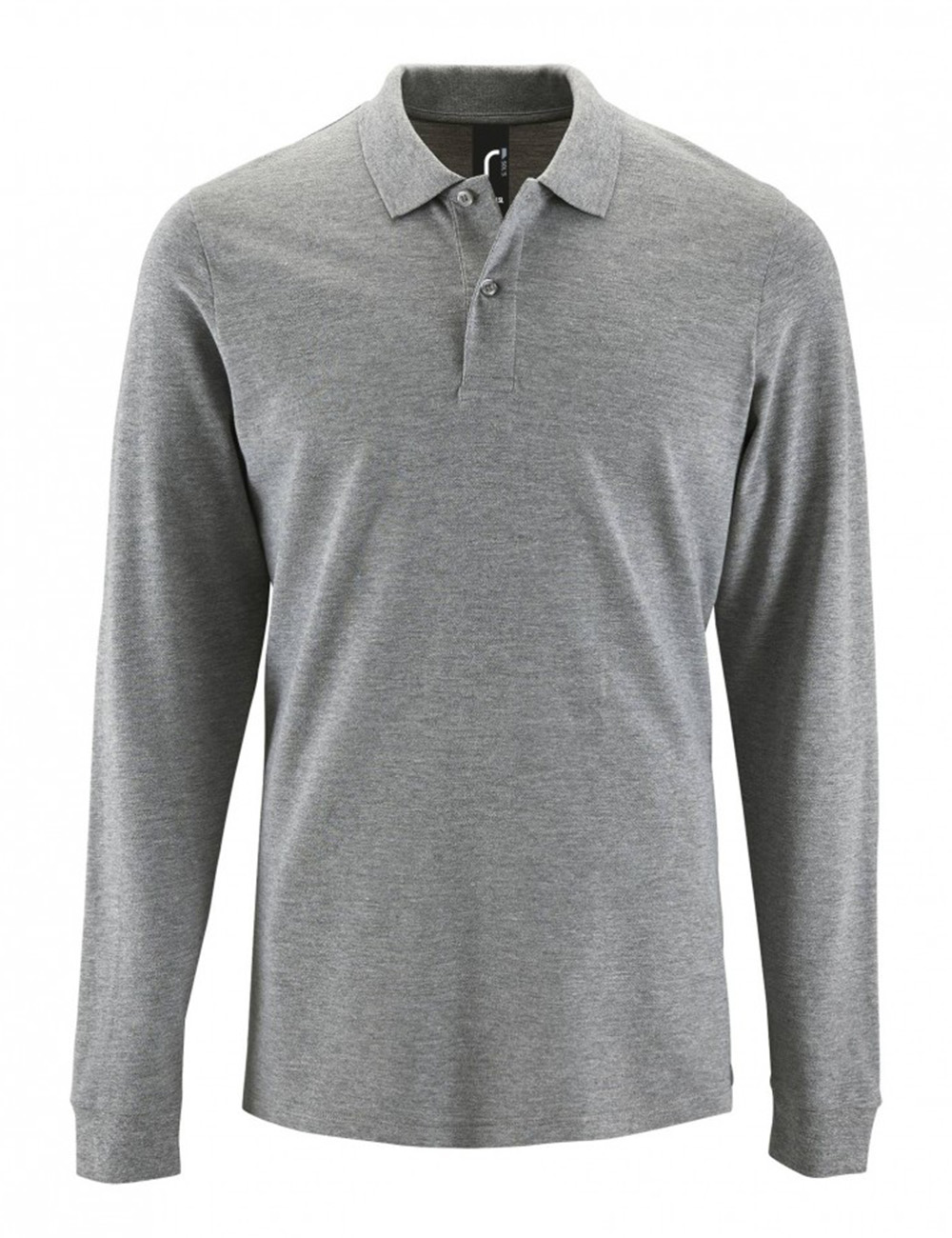 Ανδρική Μπλούζα Polo Πικέ Μακρυμάνικη 02087 Sol&Apos S Perfect Lsl Men Grey Melange ανδρικά Μπλούζες Simple Wear