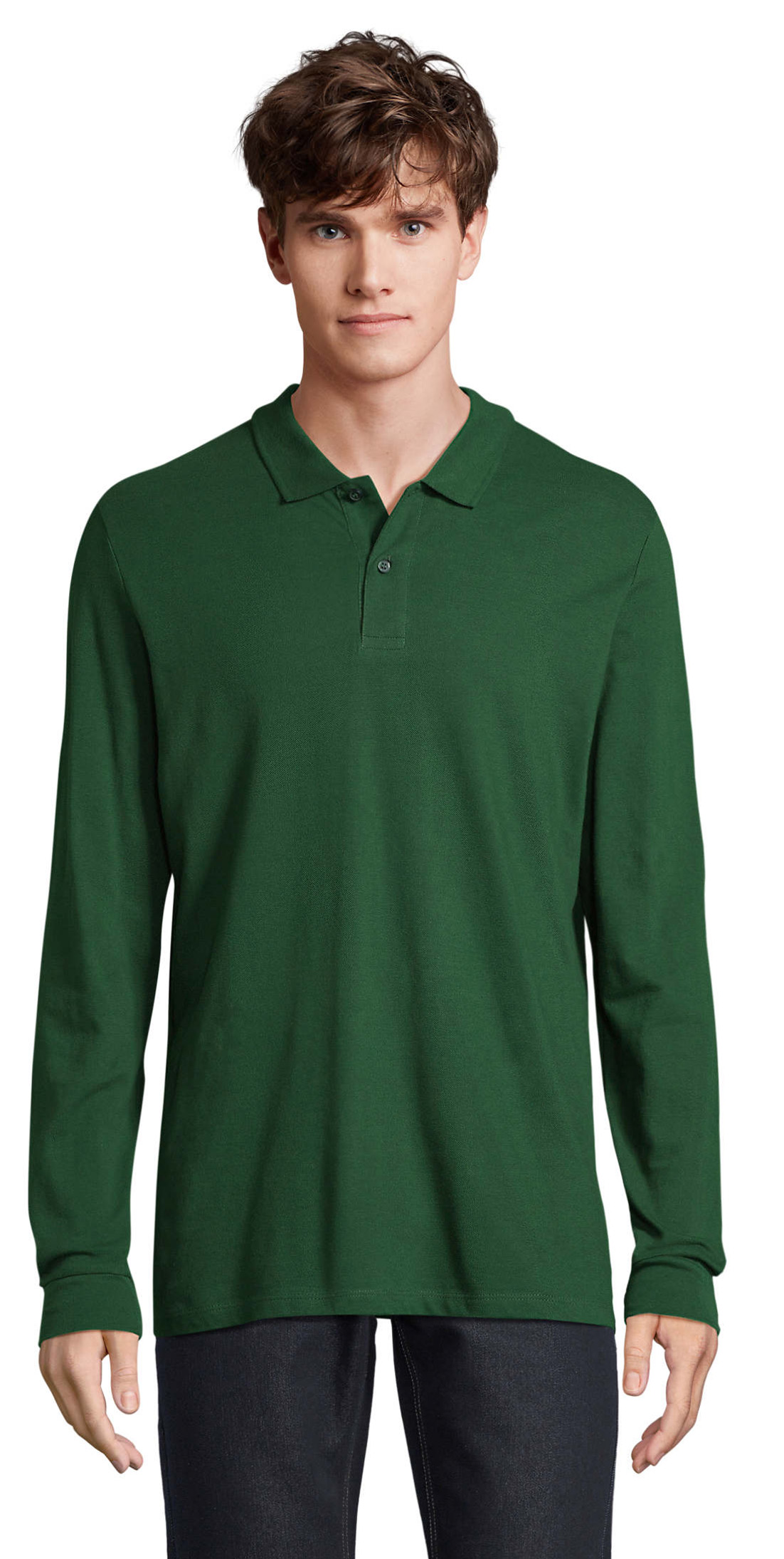 Ανδρική Μπλούζα Polo Πικέ Μακρυμάνικη 02087 Sol's Perfect LSL Men Bottle Green