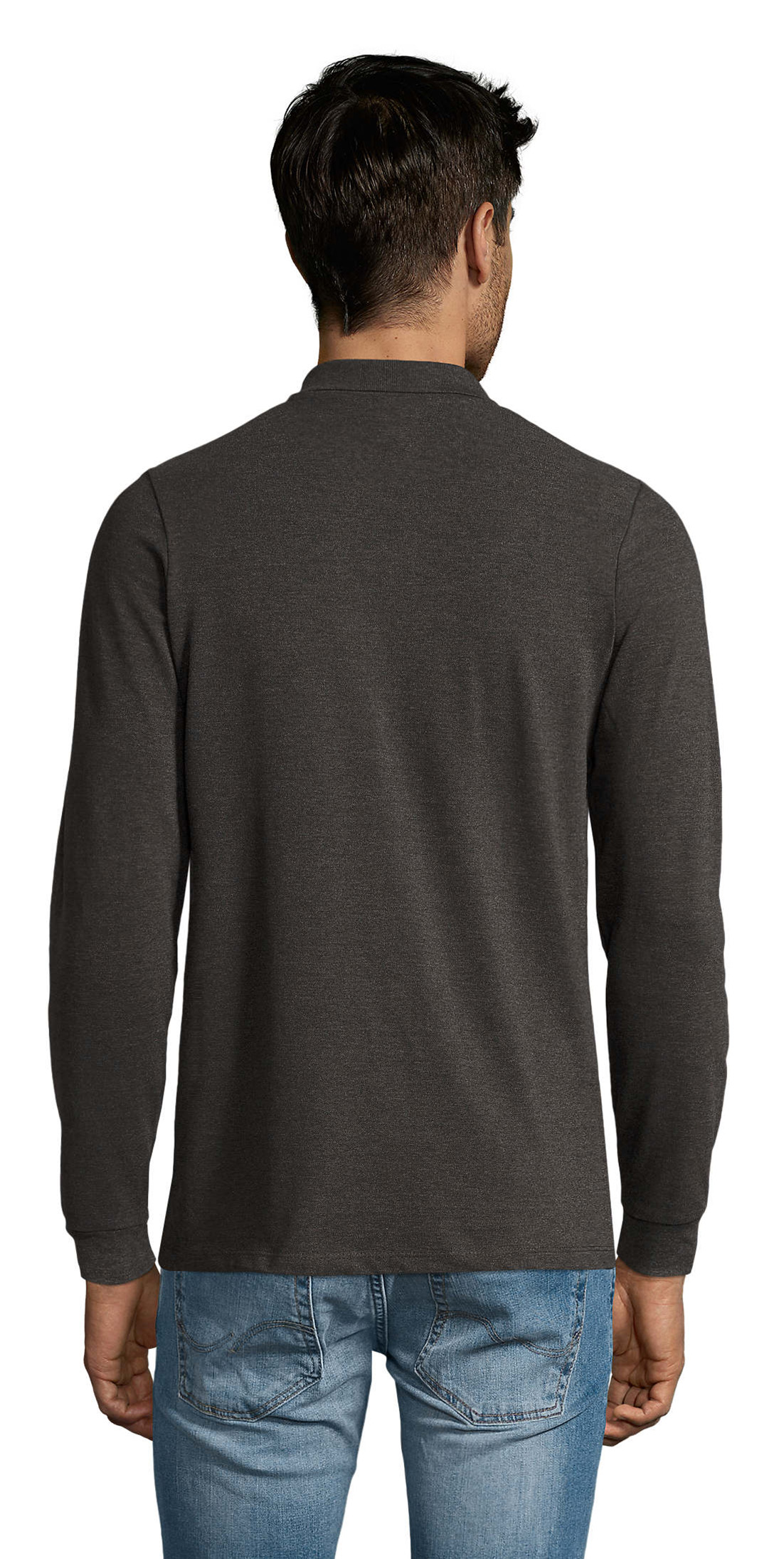 Ανδρική Μπλούζα Polo Πικέ Μακρυμάνικη 02087 Sol&Apos S Perfect Lsl Men Charcoal Melange ανδρικά Μπλούζες Simple Wear