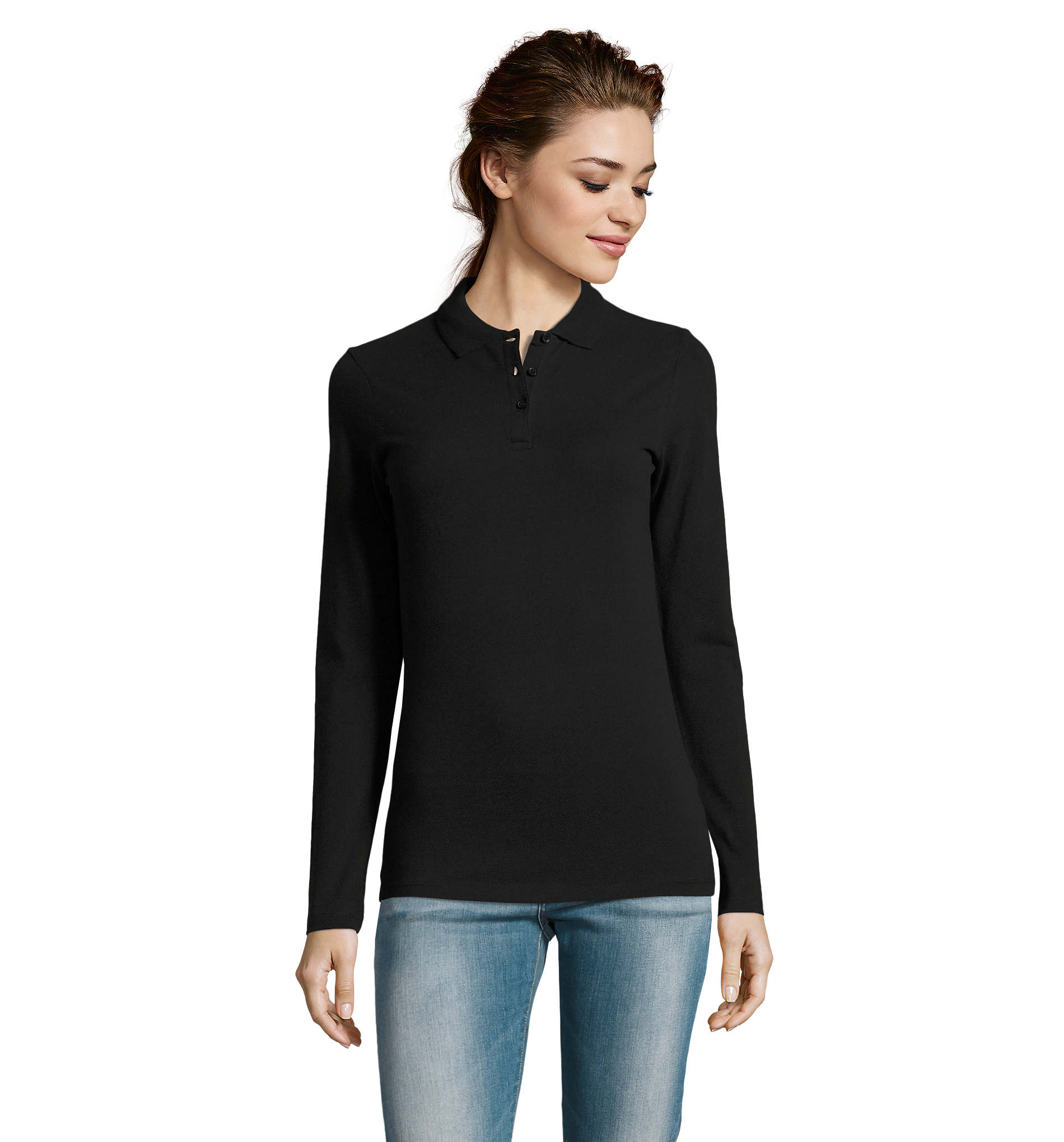 Γυναικείο Μακρυμάνικο Πόλο Πικέ 02083 Sol's Perfect LSL Women Black