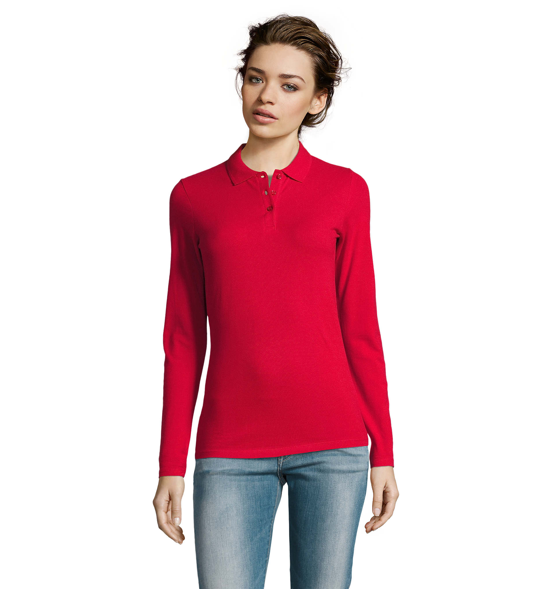 Γυναικείο Μακρυμάνικο Πόλο Πικέ 02083 Sol's Perfect LSL Women Red