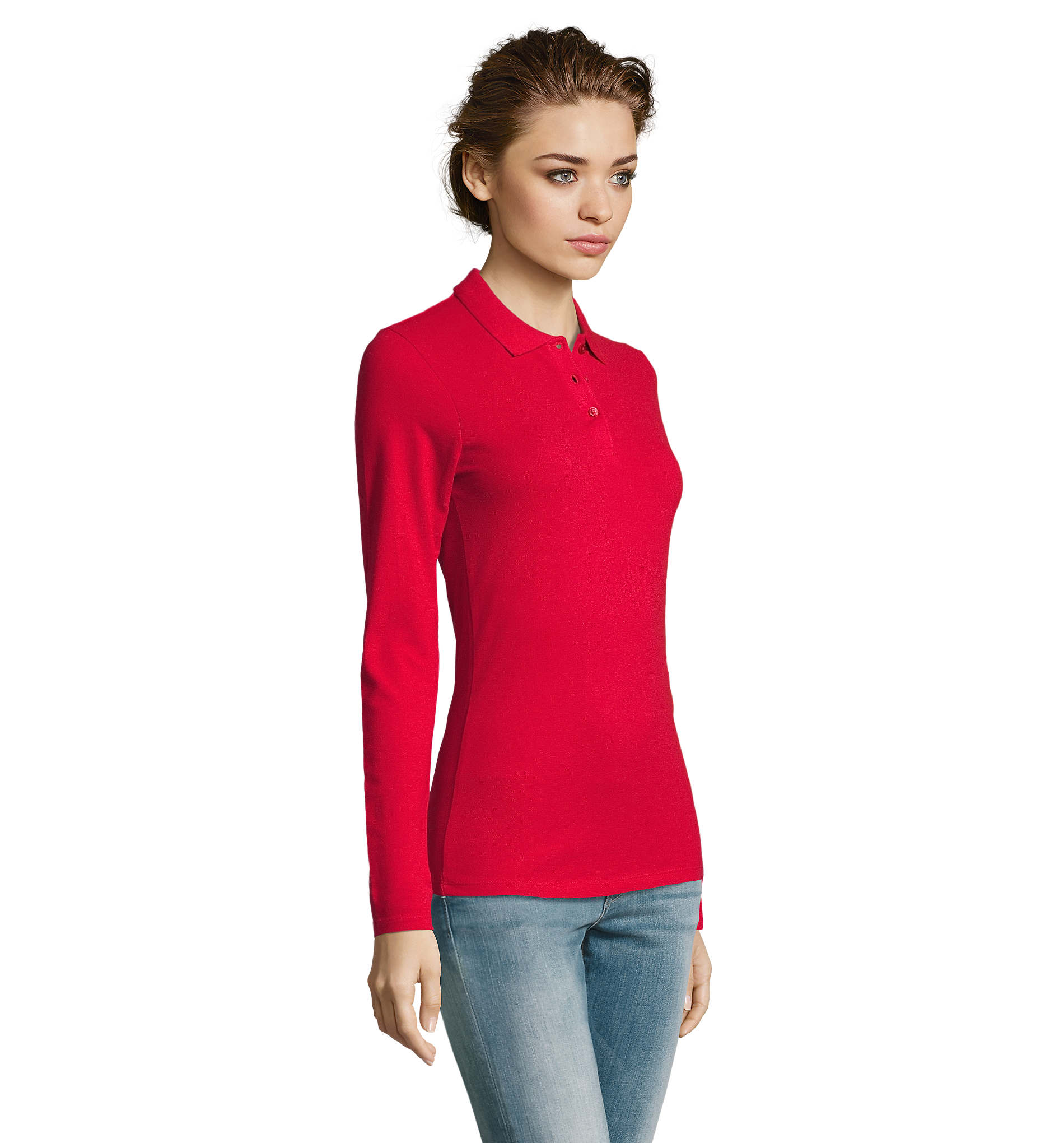 Γυναικείο Μακρυμάνικο Πόλο Πικέ 02083 Sol&Apos S Perfect Lsl Women Red ανδρικά Μπλούζες Polo Simple Wear