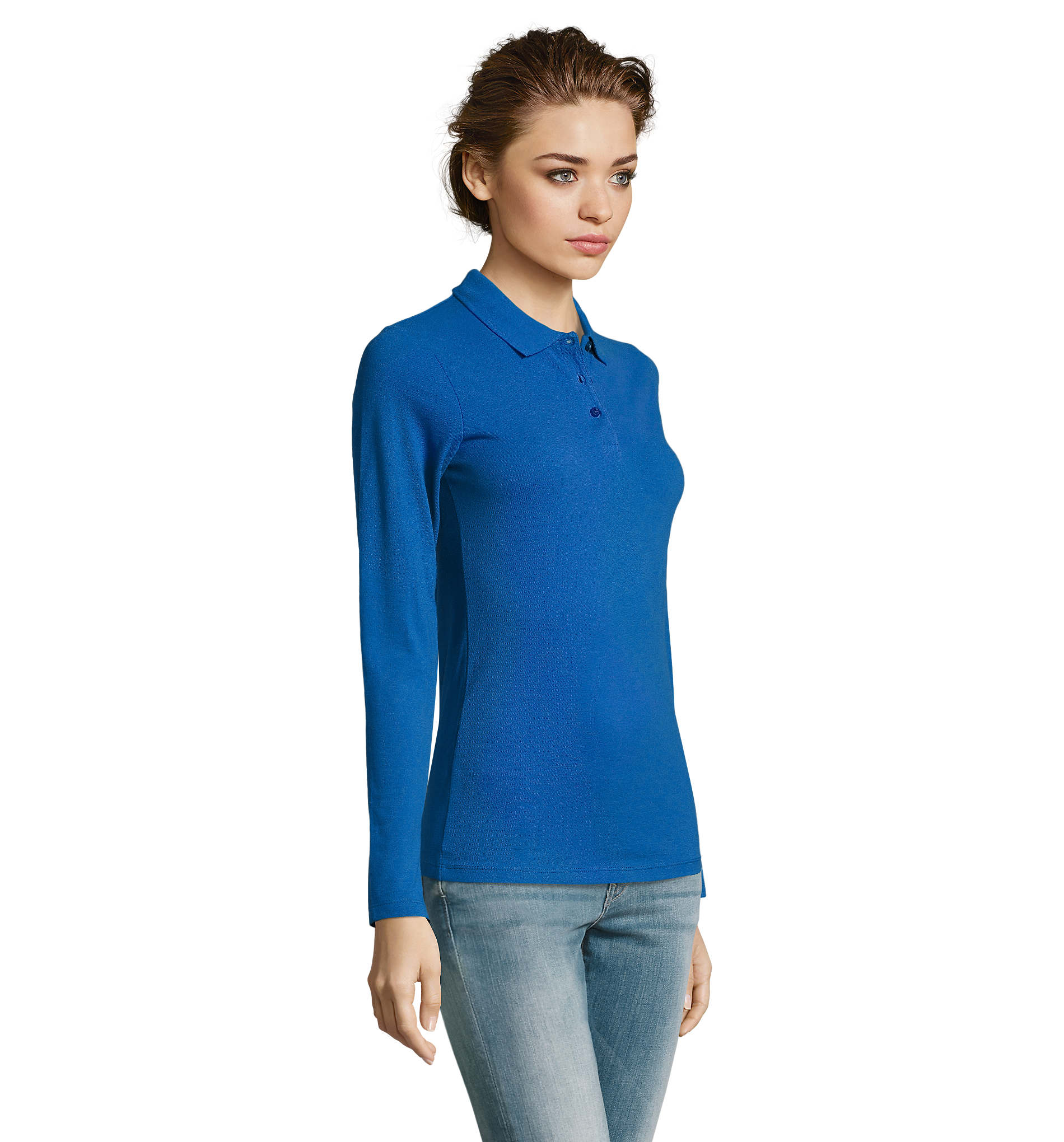 Γυναικείο Μακρυμάνικο Πόλο Πικέ 02083 Sol&Apos S Perfect Lsl Women Royal Blue ανδρικά Μπλούζες Polo Simple Wear