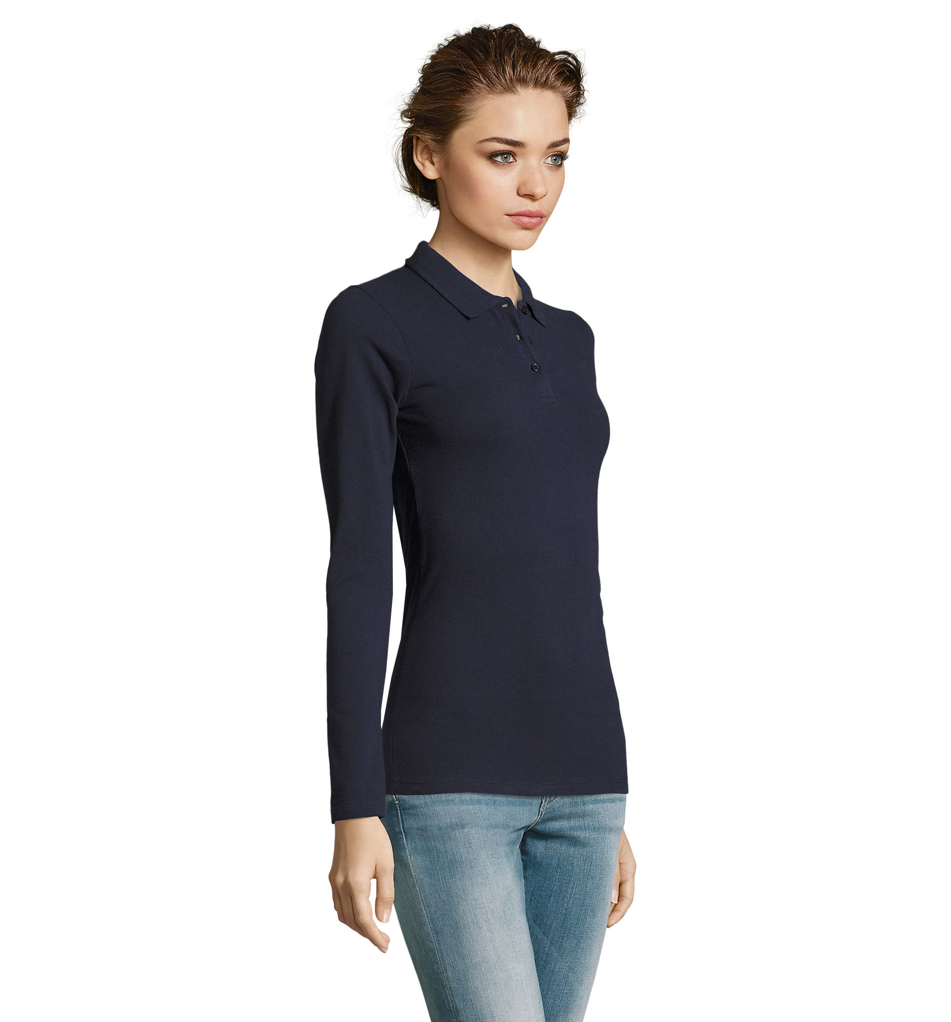 Γυναικείο Μακρυμάνικο Πόλο Πικέ 02083 Sol&Apos S Perfect Lsl Women French Navy ανδρικά Μπλούζες Polo Simple Wear