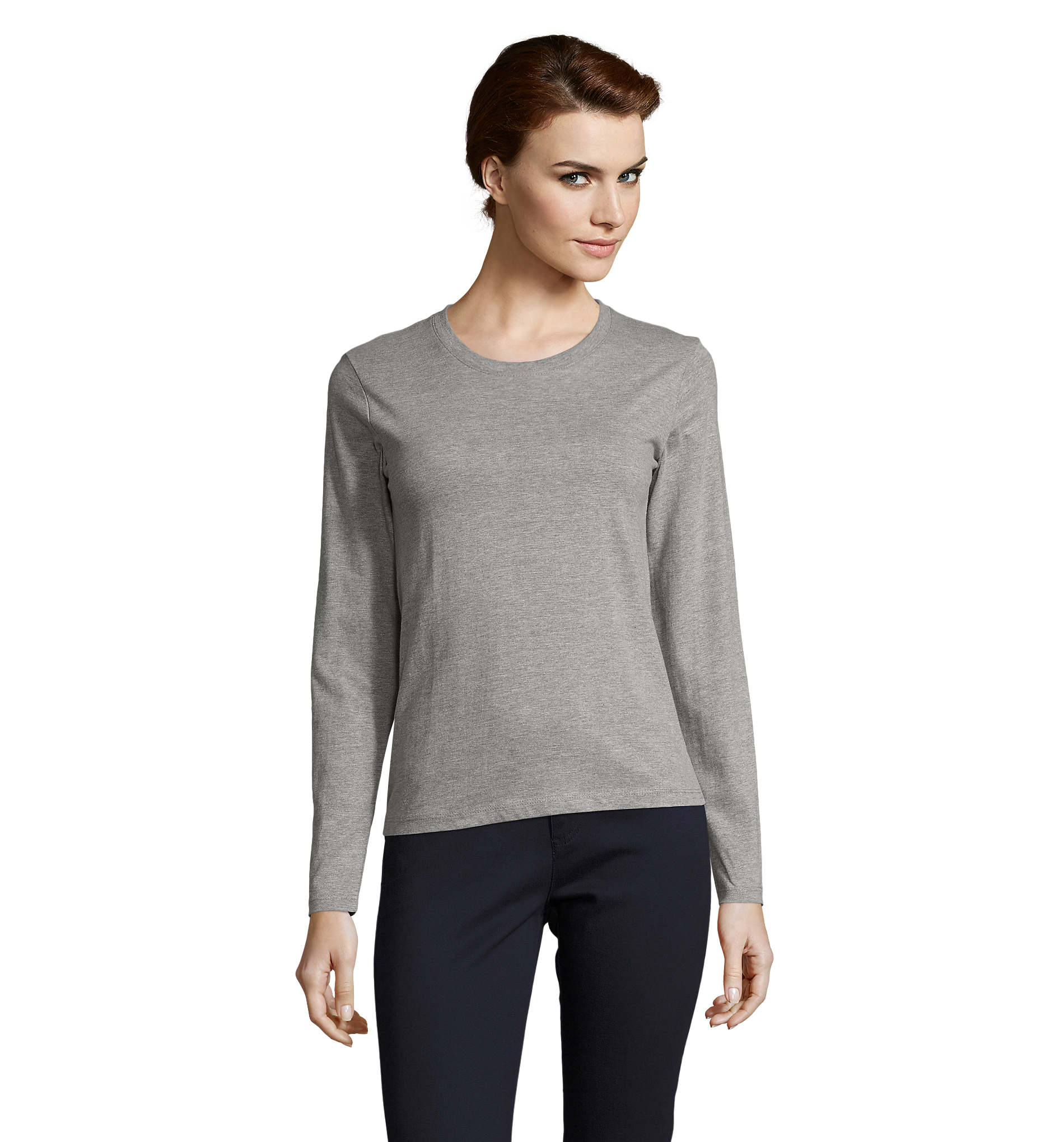 Γυναικείο T-shirt Μακρυμάνικο 02075 Sol's Imperial LSL Women Grey Melange
