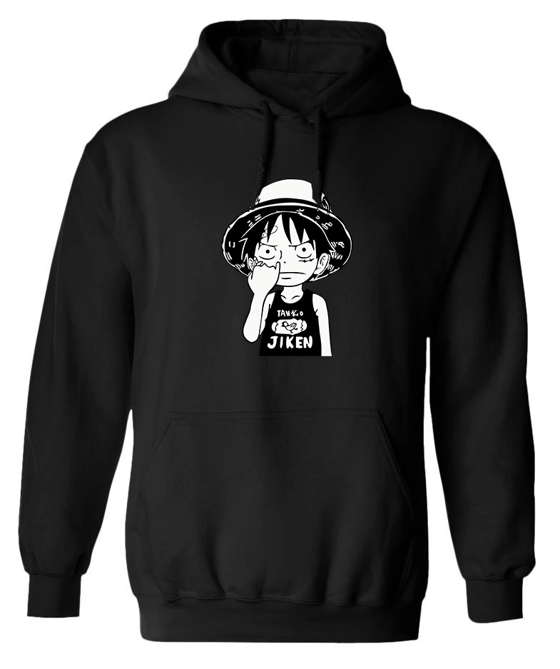 Hoodie Kid Luffy One Piece Pop Culture Black