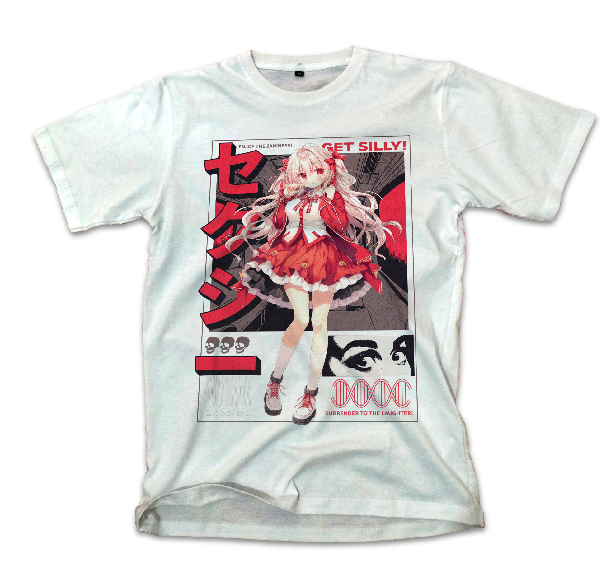T-Shirt Anime Silly Girl Pop Culture White