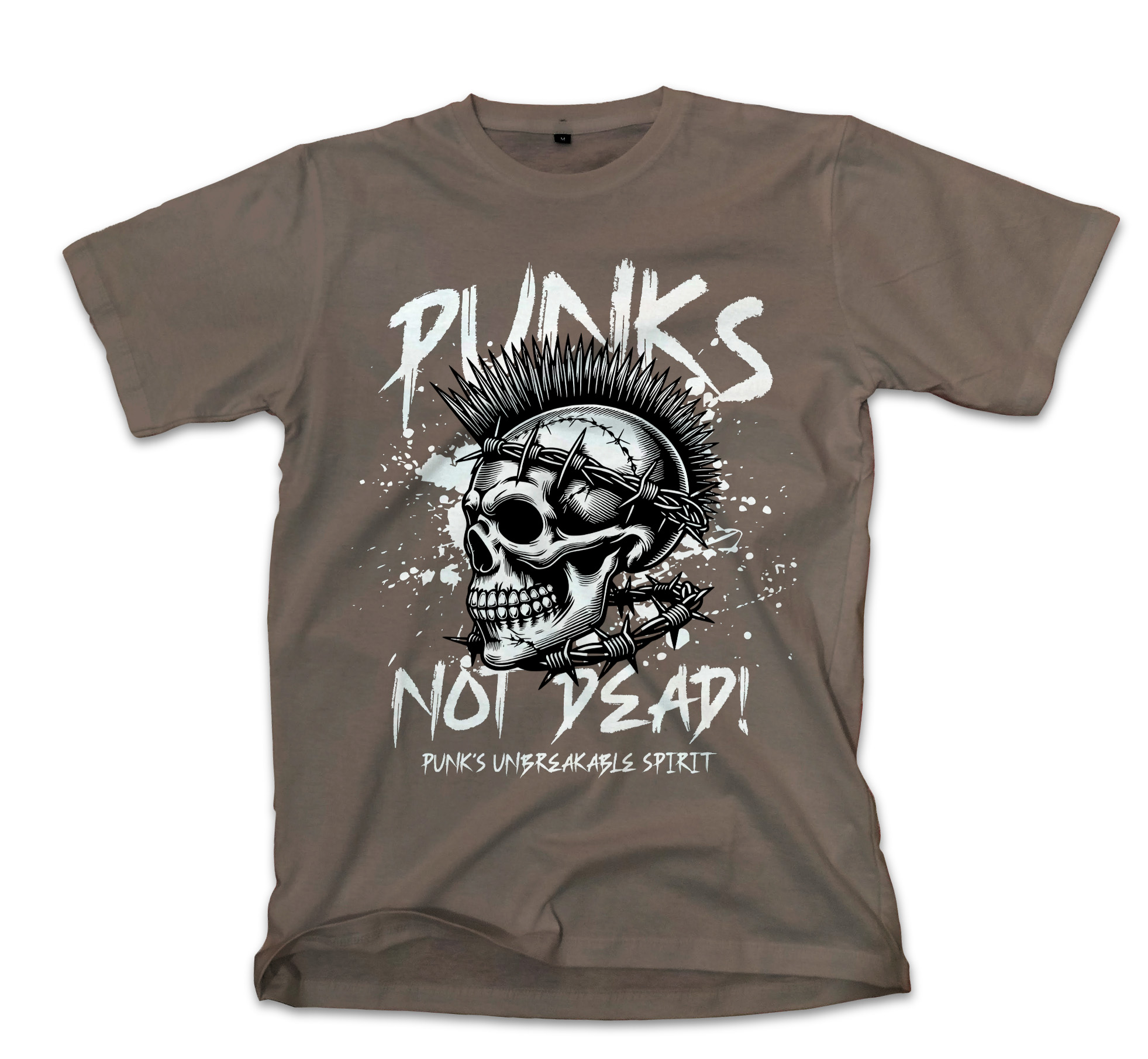 T-Shirt Punk Is Not Dead Pop Culture Military Green