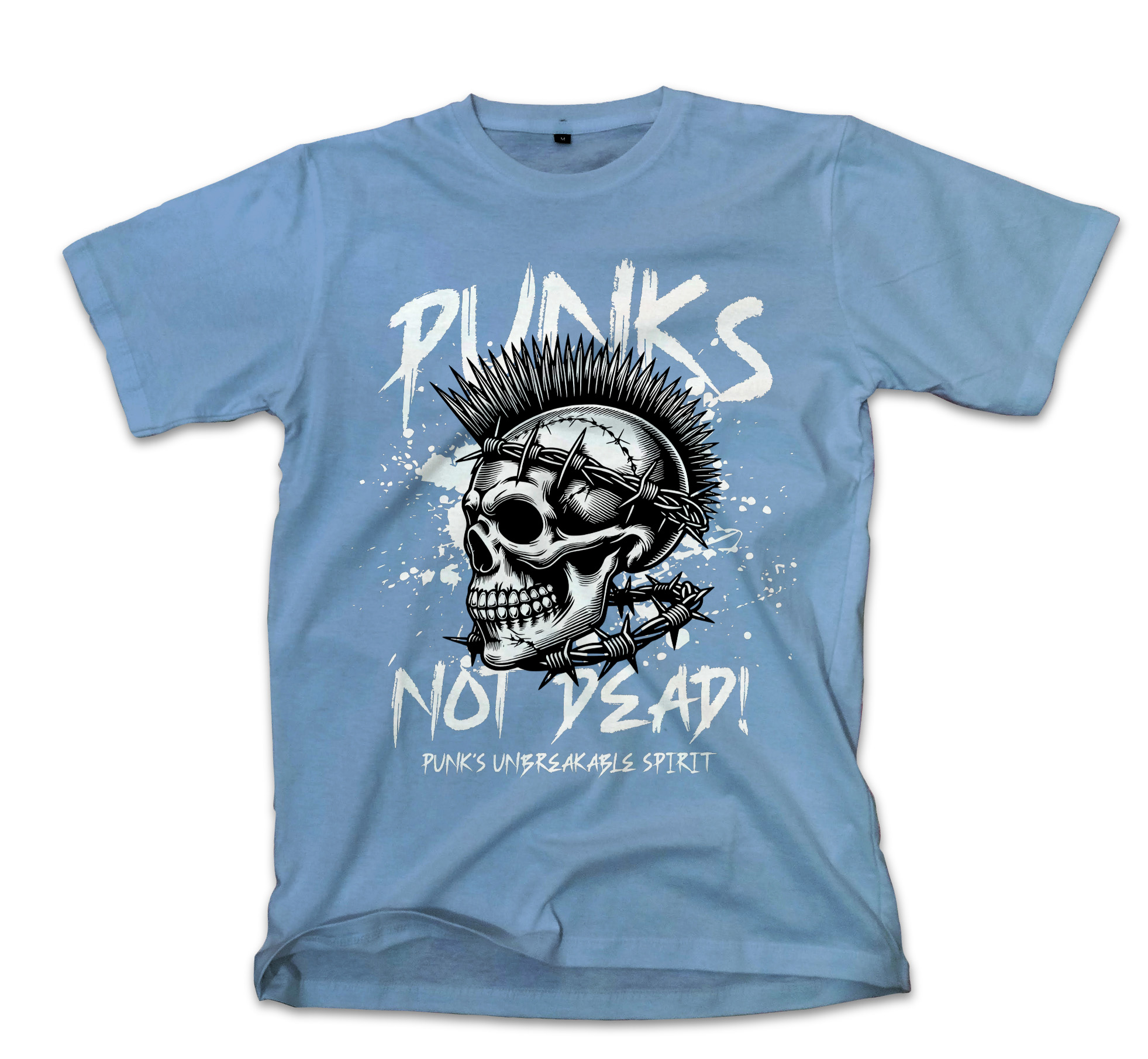T-Shirt Punk Is Not Dead Pop Culture Carolina Blue