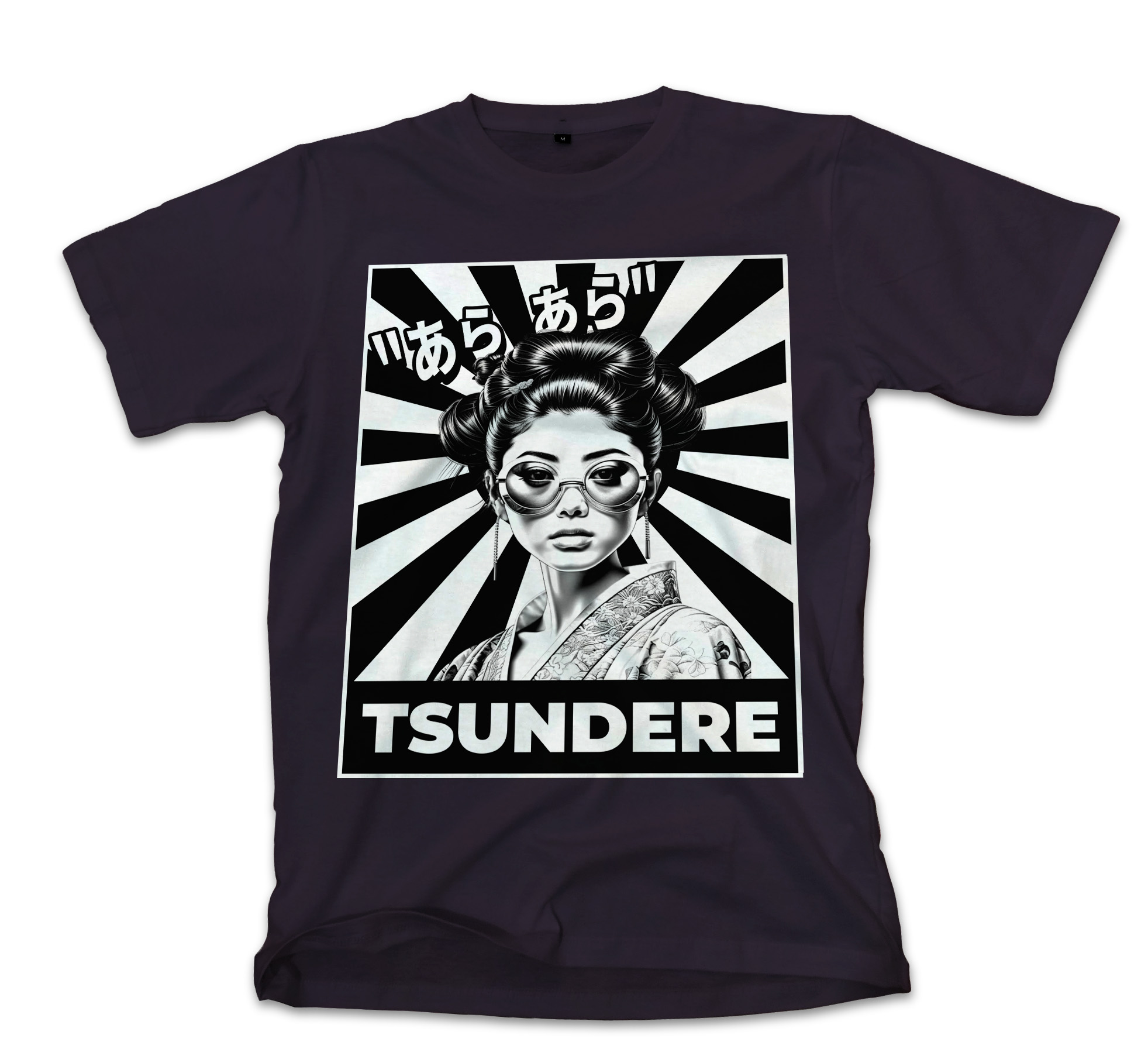 T-Shirt Tsundere Pop Culture Black