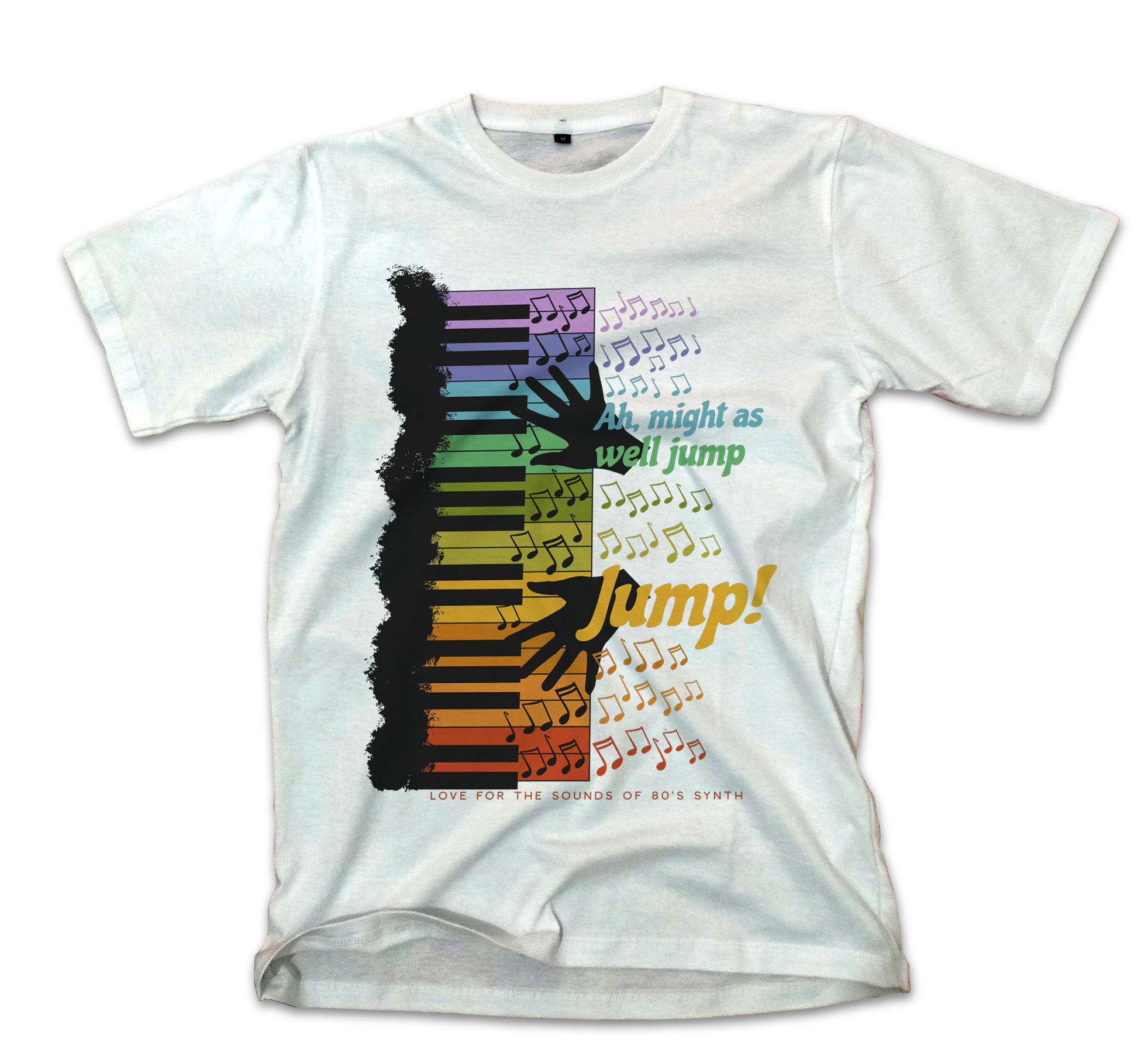 T-Shirt Music Jump Pop Culture White