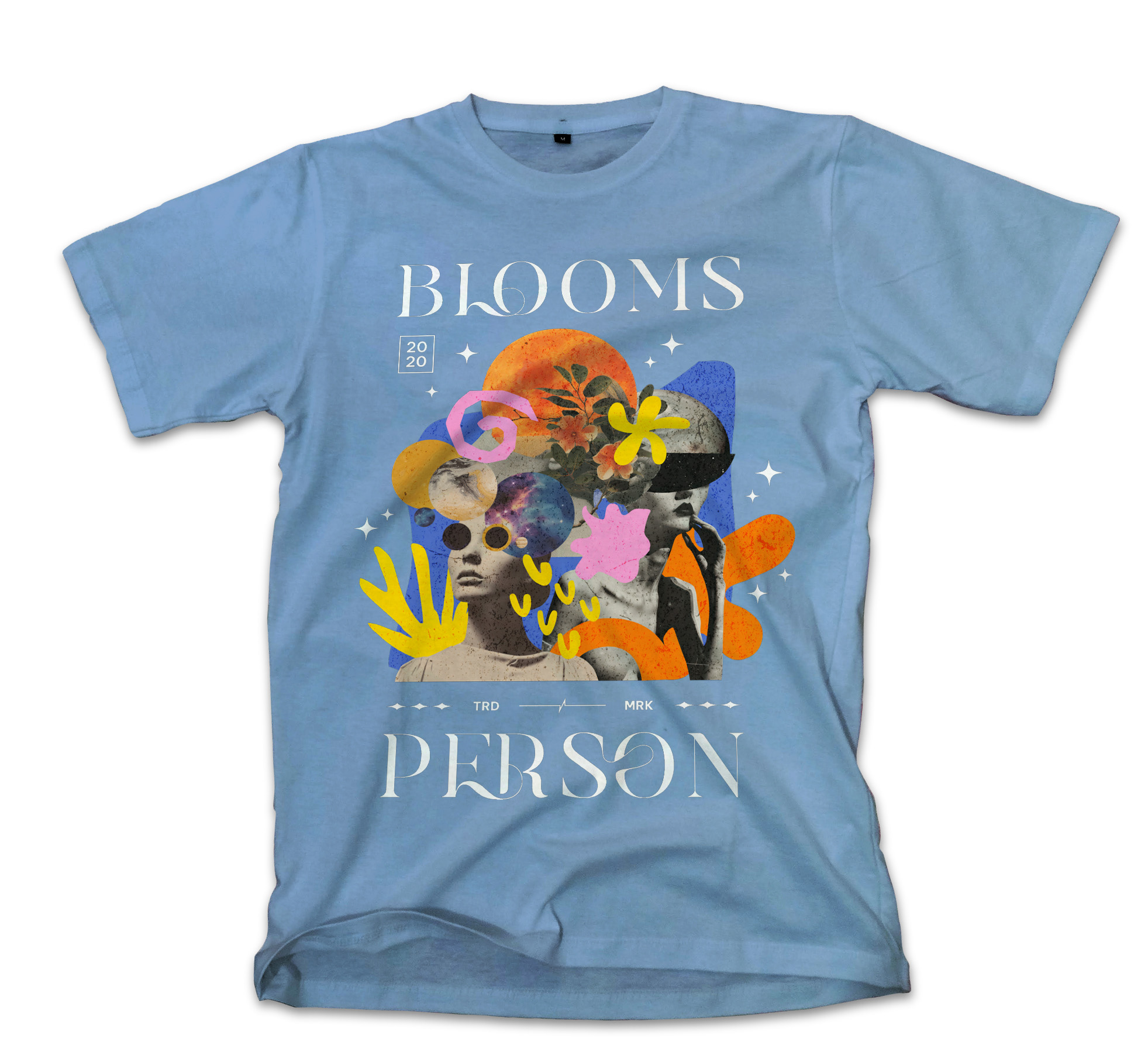 T-Shirt Blooms Person Pop Culture Carolina Blue