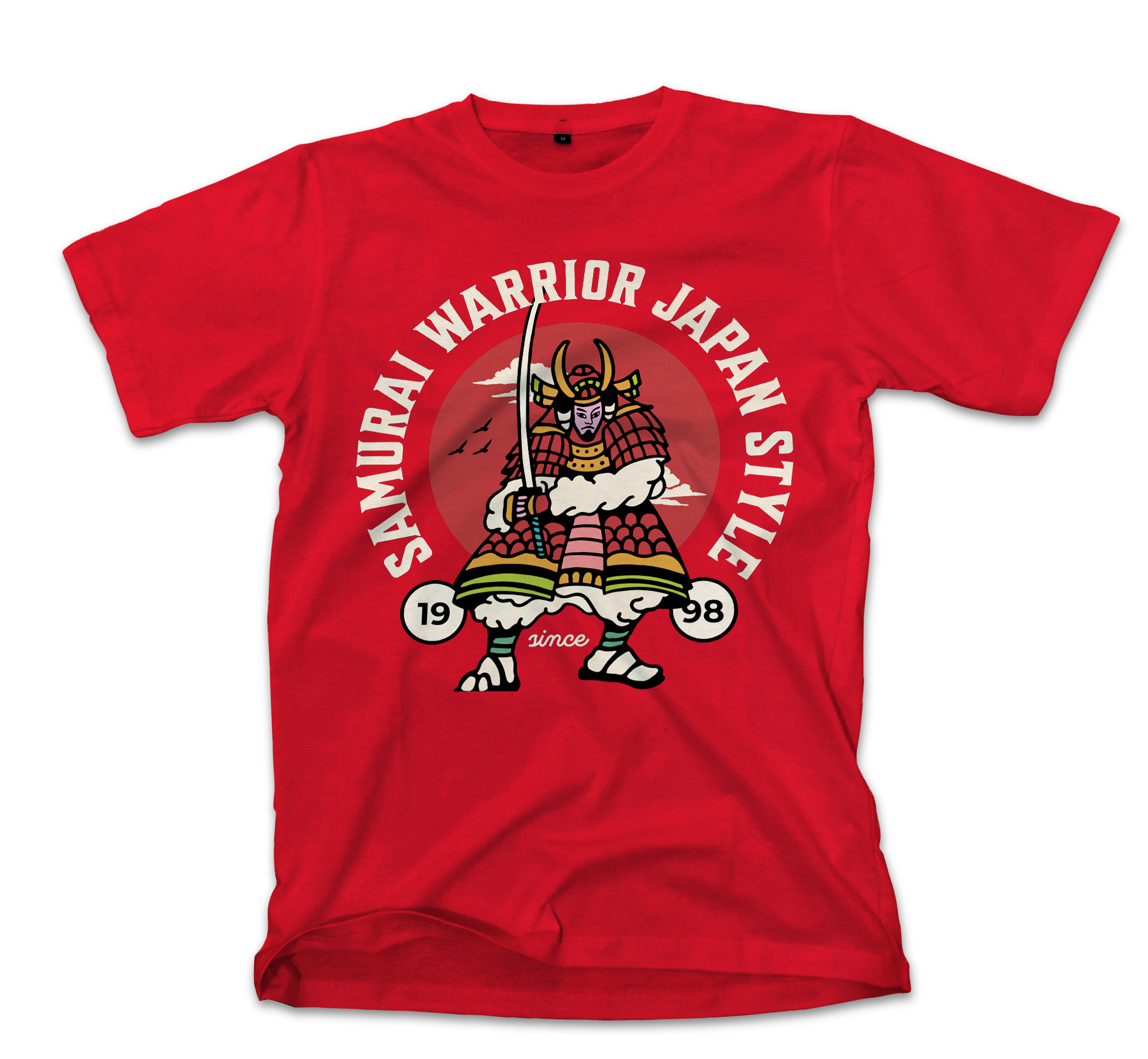 T-Shirt Samurai Warrior Japan Pop Culture Red