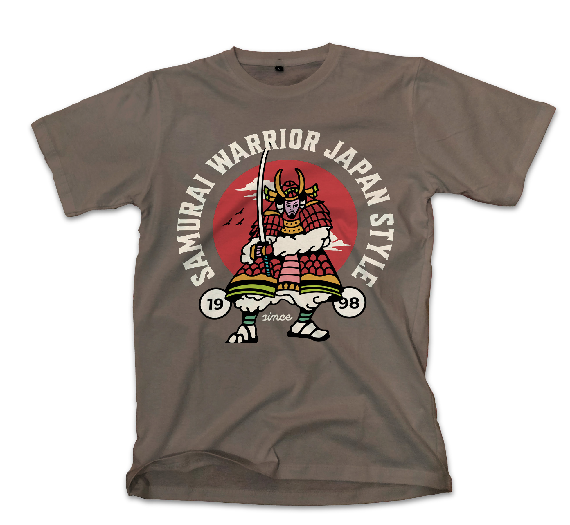 T-Shirt Samurai Warrior Japan Pop Culture Military Green