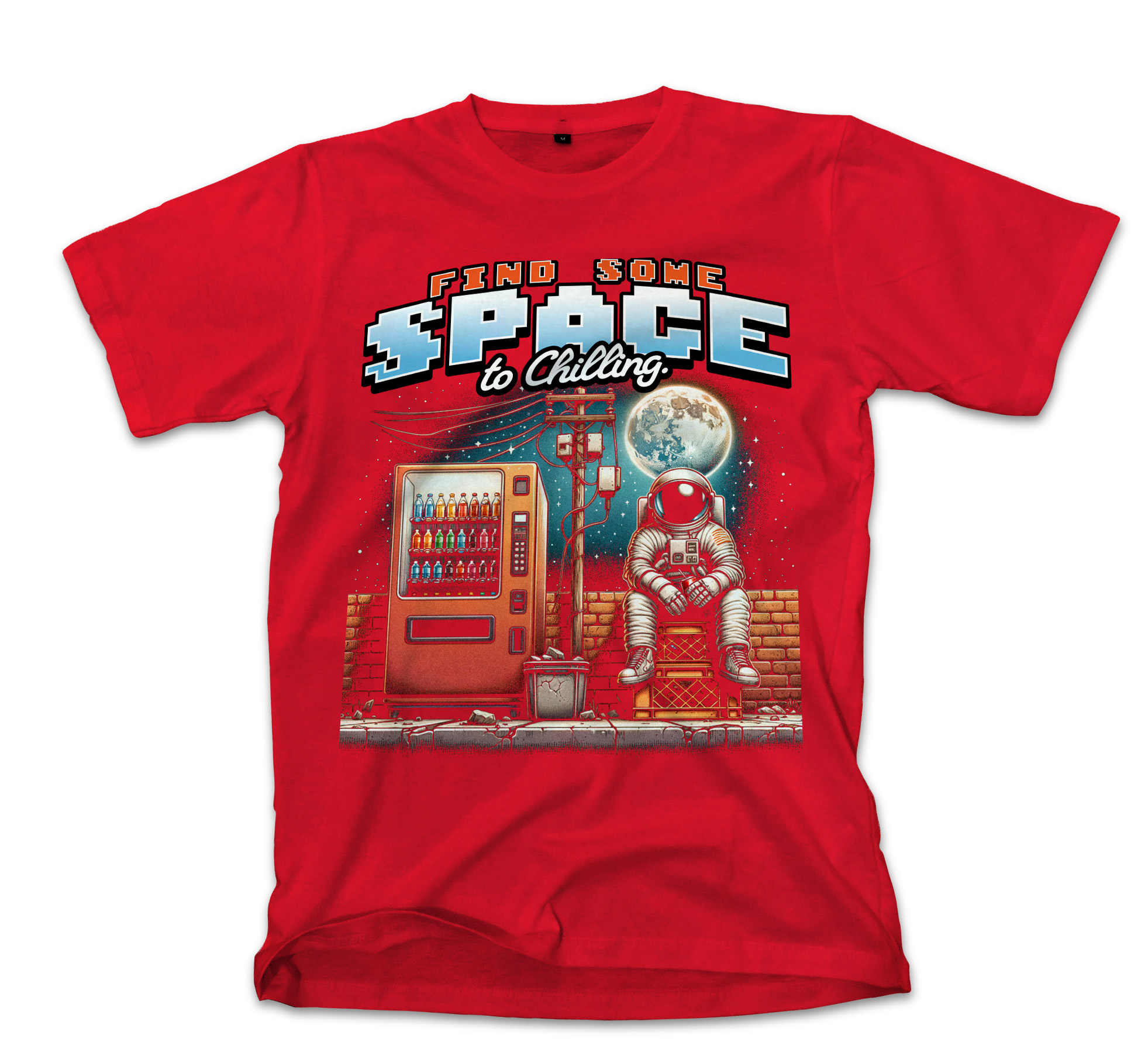 T-Shirt Astronaut Graphic 2 Pop Culture Red