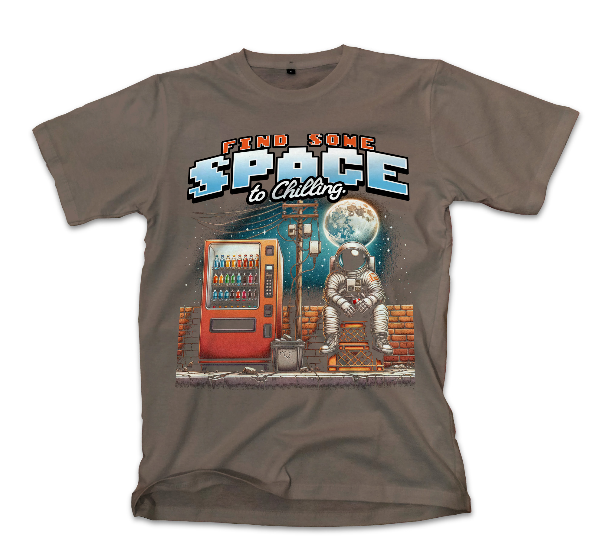 T-Shirt Astronaut Graphic 2 Pop Culture Military Green
