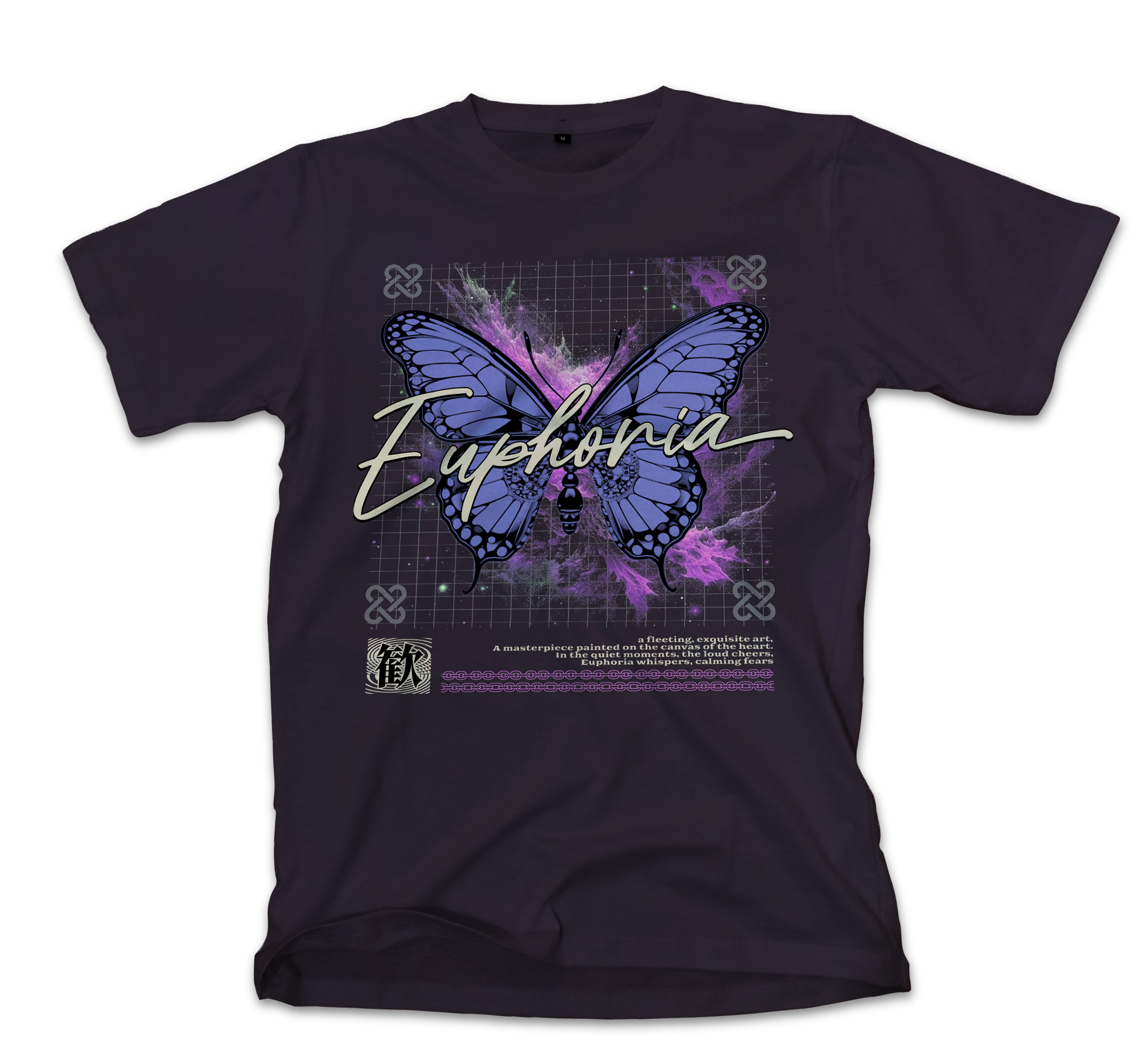 T-Shirt Butterfly Graphic Pop Culture Black