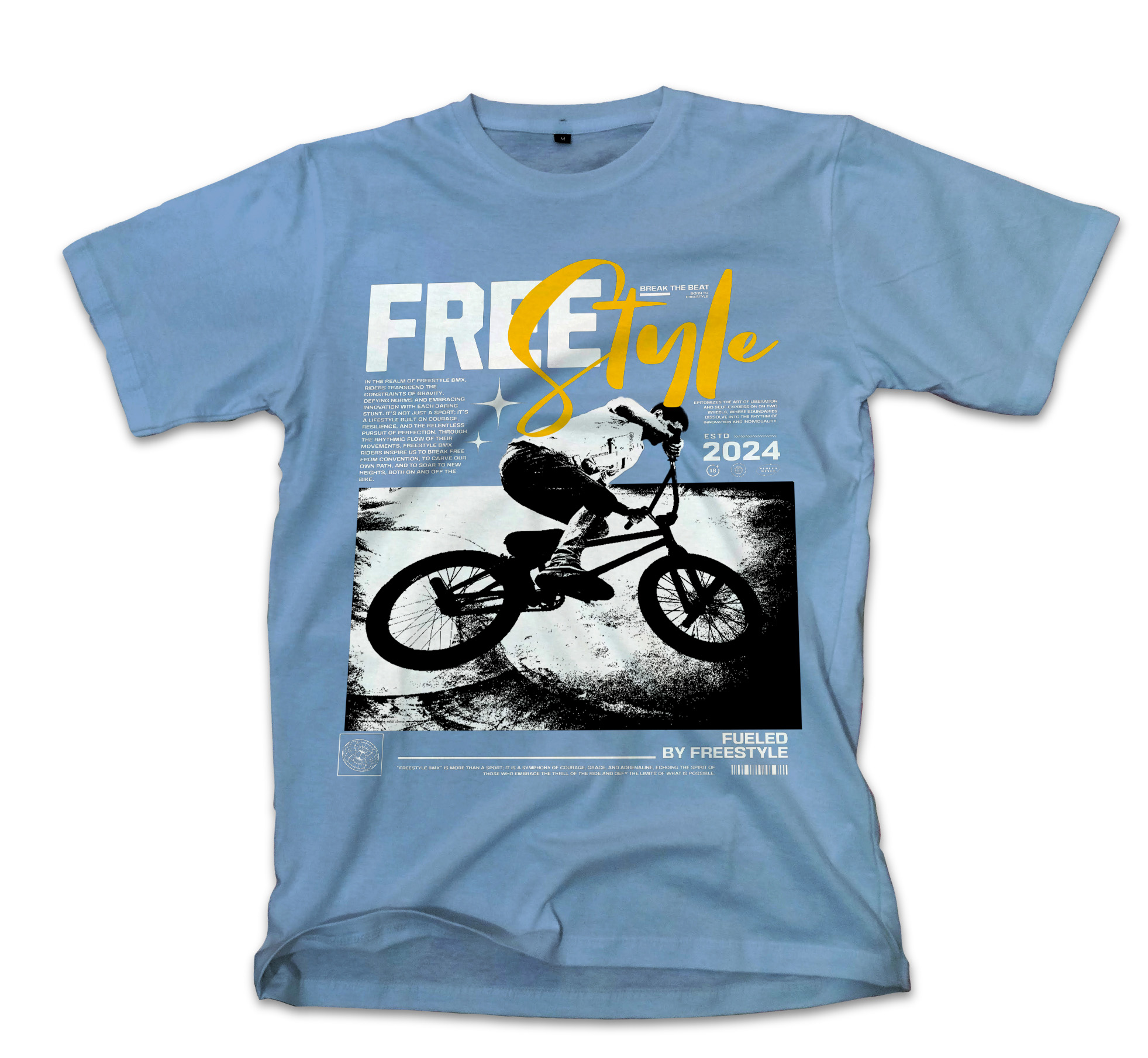 T-Shirt Freestyle Pop Culture Carolina Blue