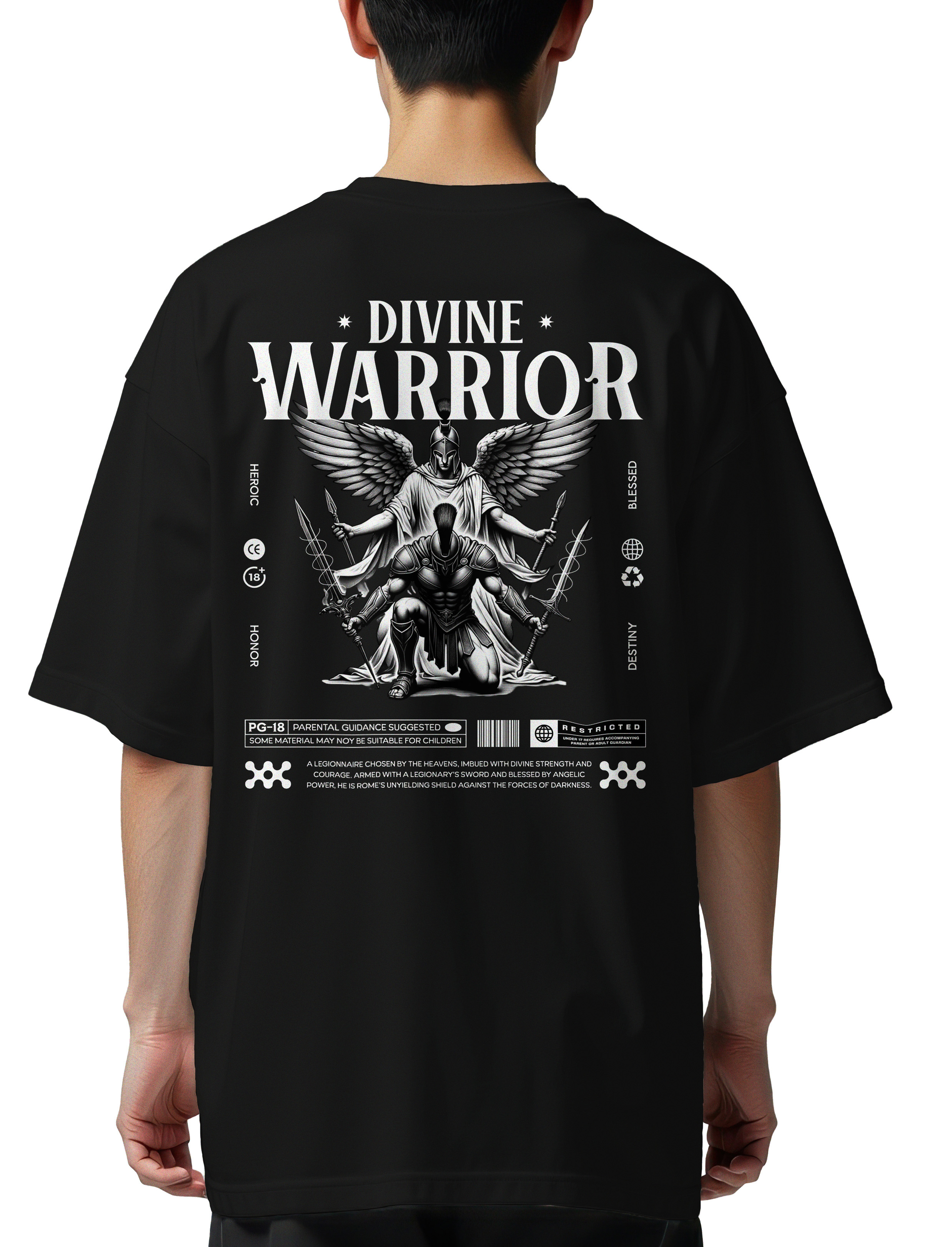 Oversized T-Shirt Legionnaire Chosen Streetwear Pop Culture Black
