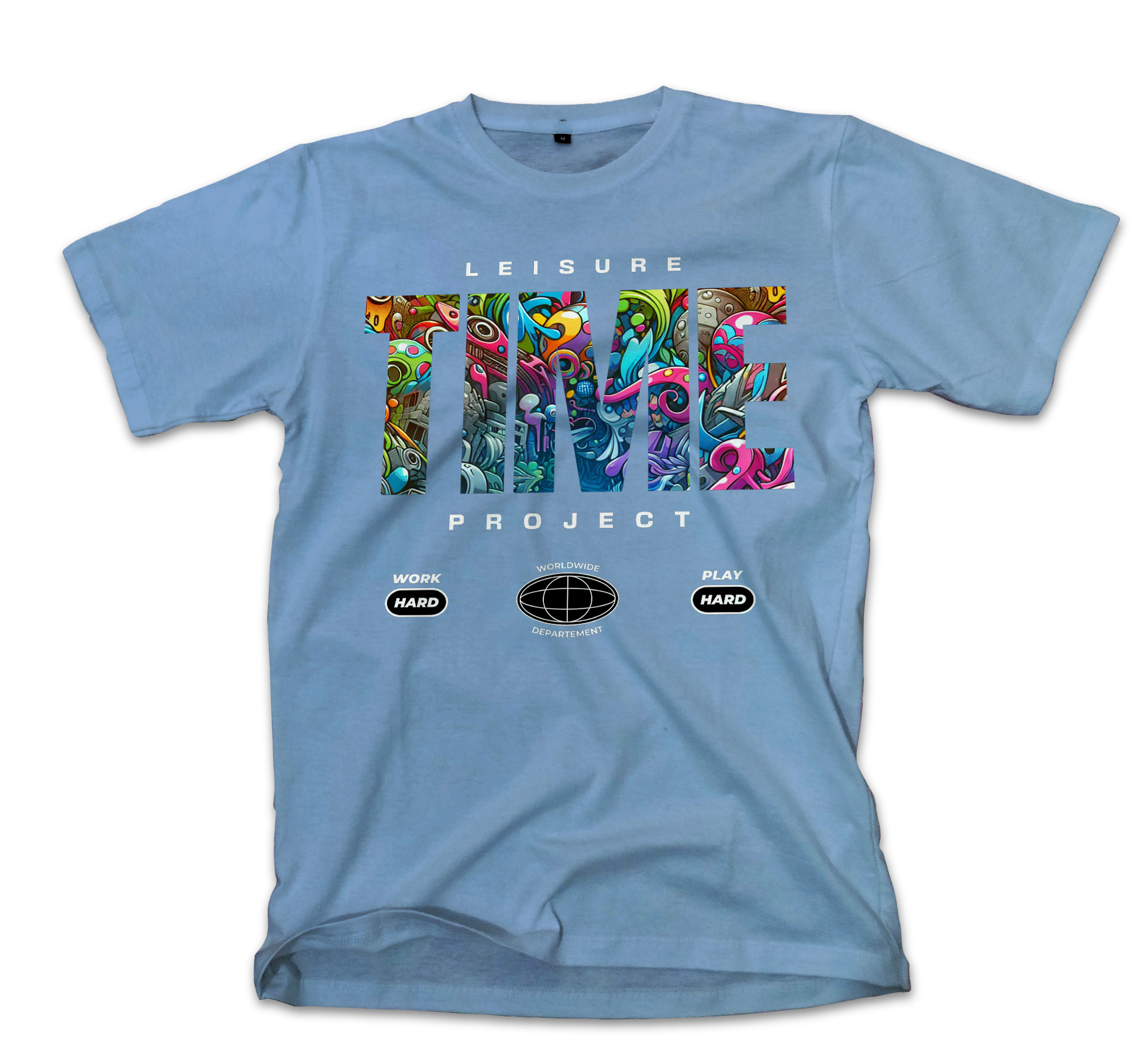 T-Shirt Leisure Time Project Pop Culture Carolina Blue