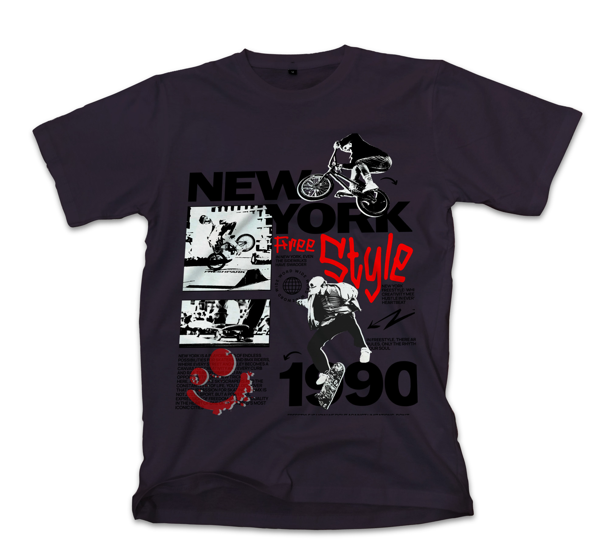 T-Shirt New York Freestyle Pop Culture Black