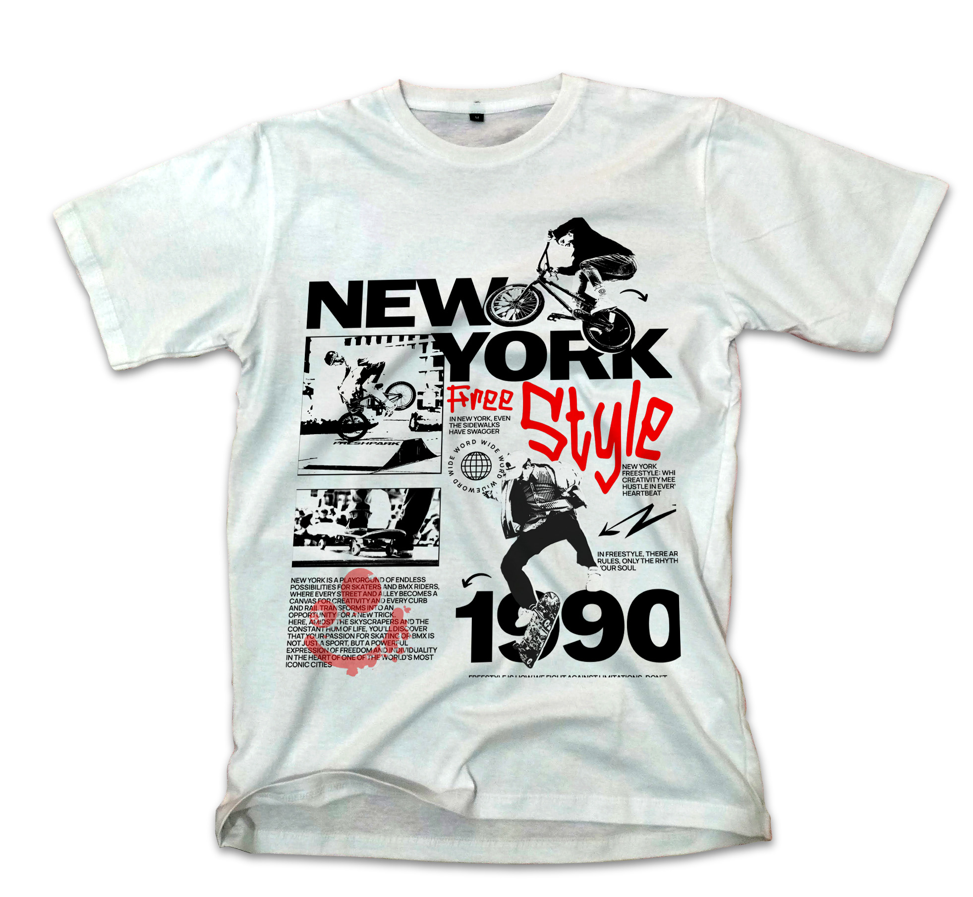 T-Shirt New York Freestyle Pop Culture White