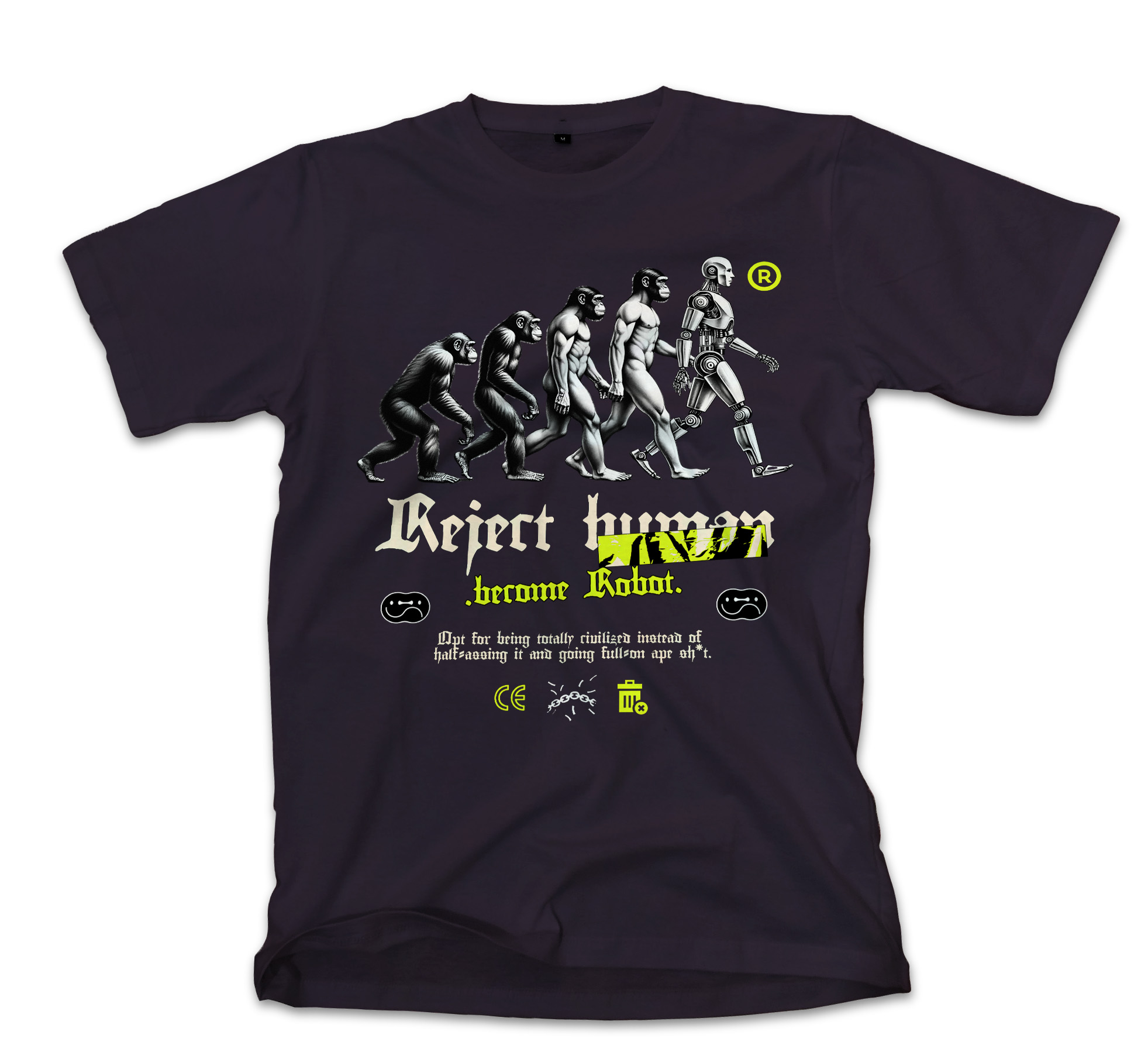 T-Shirt Reject Human Pop Culture Black